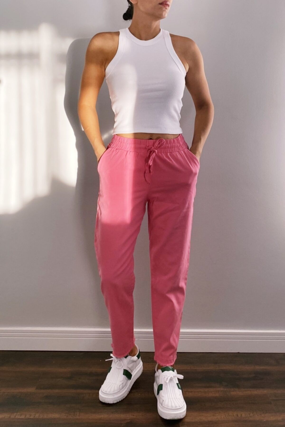 ASHCO-Pink Trousers with Detached Detail Pockets 5