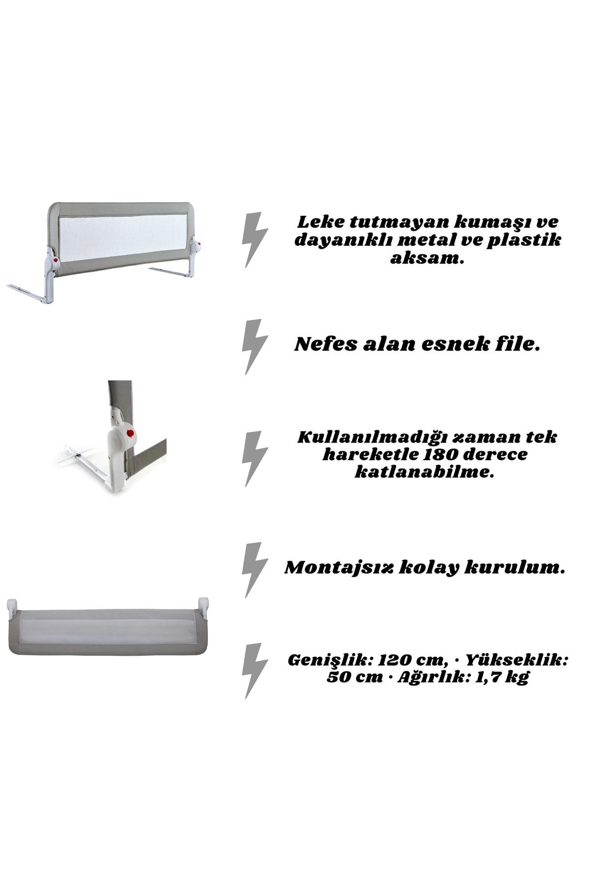 LAYLİNE Bebek Güvenlik Yatak Bariyeri 120 Cm fotoğrafı 2 (önizleme)