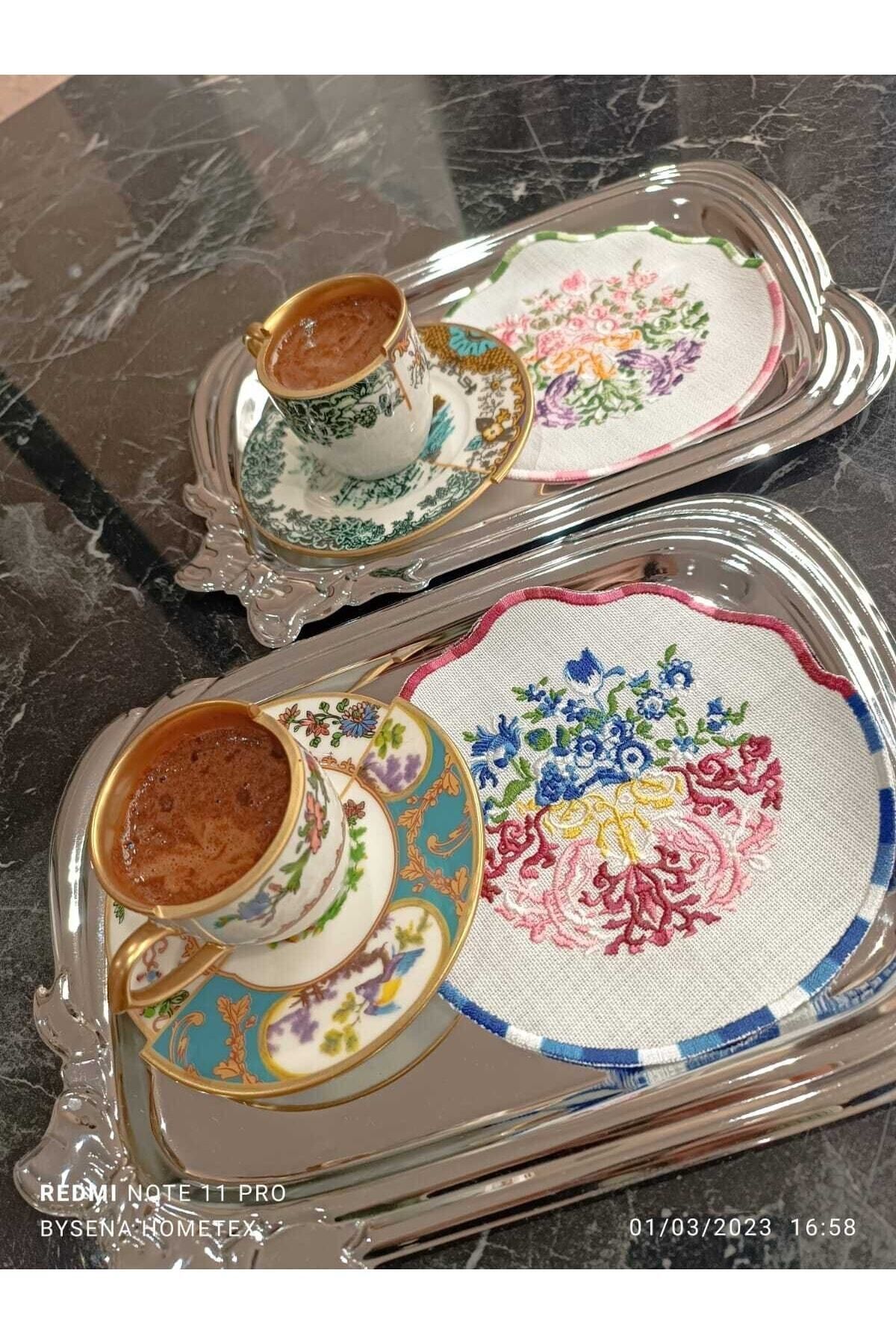 Hayat Ağacı Kokteyl Ve Kahve Yanı Sunum Peçetesi 2 Adet Bordo Ve Pembe