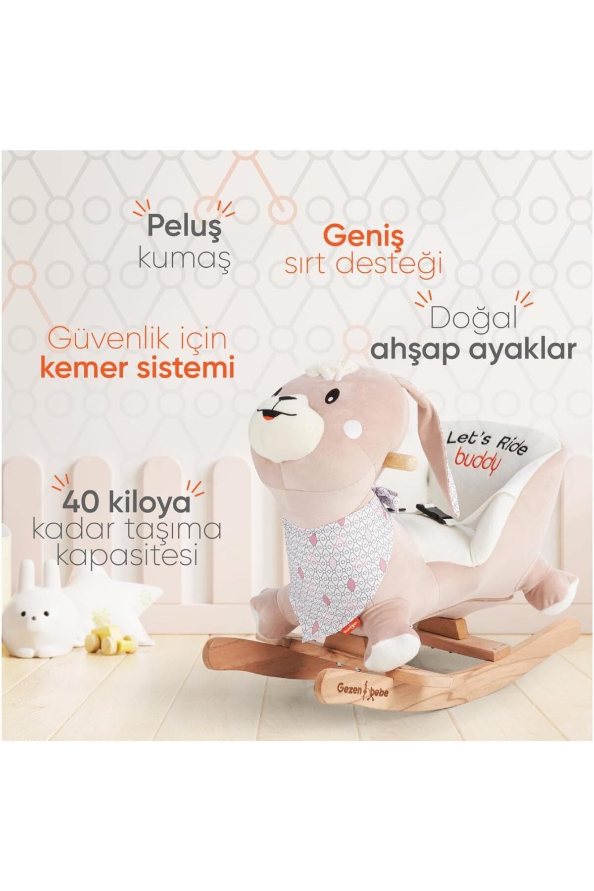 Gezenbebe Buddy Sallanan Arkadaş - Bunny fotoğrafı 3 (önizleme)