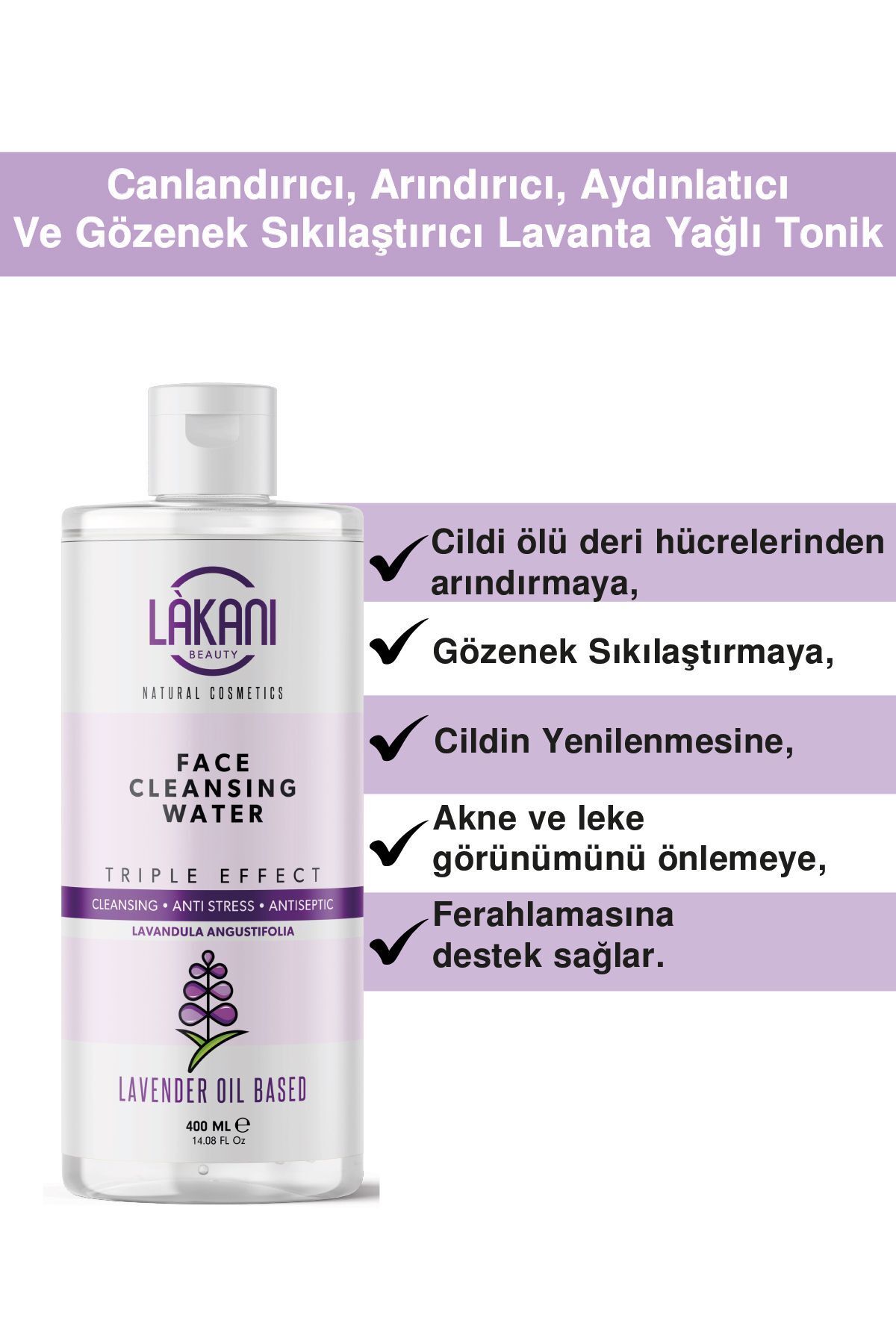 Lakani beauty-Purifying, Acne, Pimple & Anti-Blemish Facial Cleansing Solution - Antiseptic - Cleansing 400 ml 2