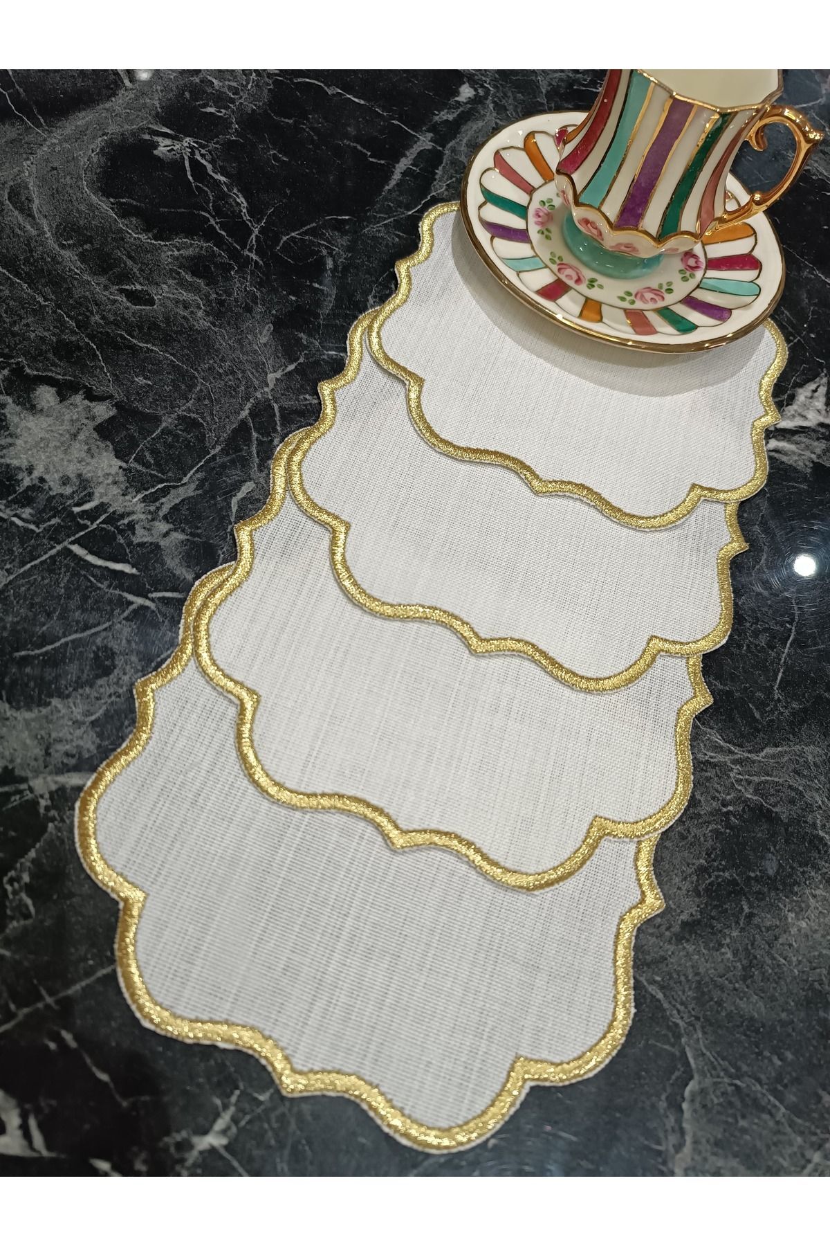 Gold Glitter Plain Cocktail and Coffee Napkin 4 Pieces