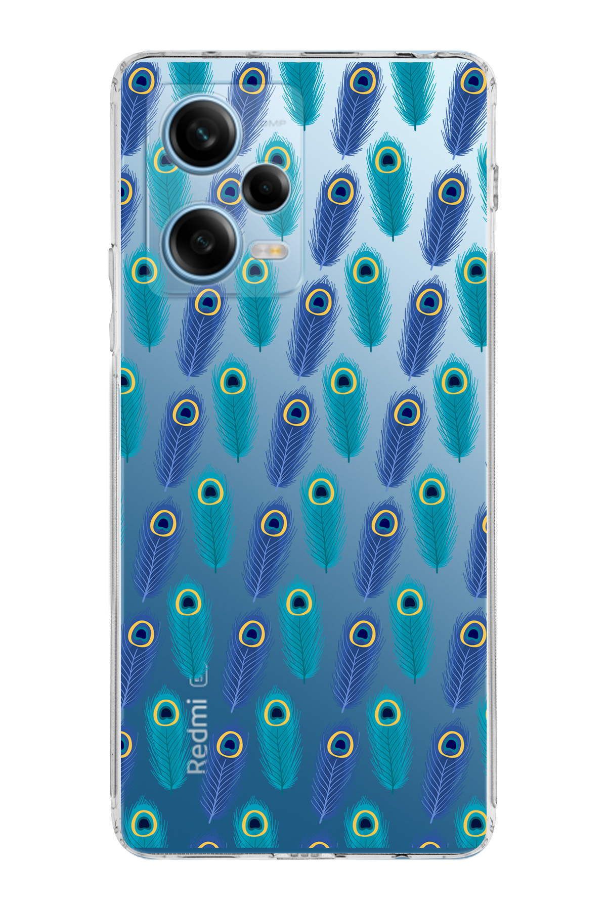 Xiaomi Redmi Note 12 Pro ile Uyumlu Nazar Boncuğu 4  Kamera Korumalı Şeffaf Silikon Kılıf
