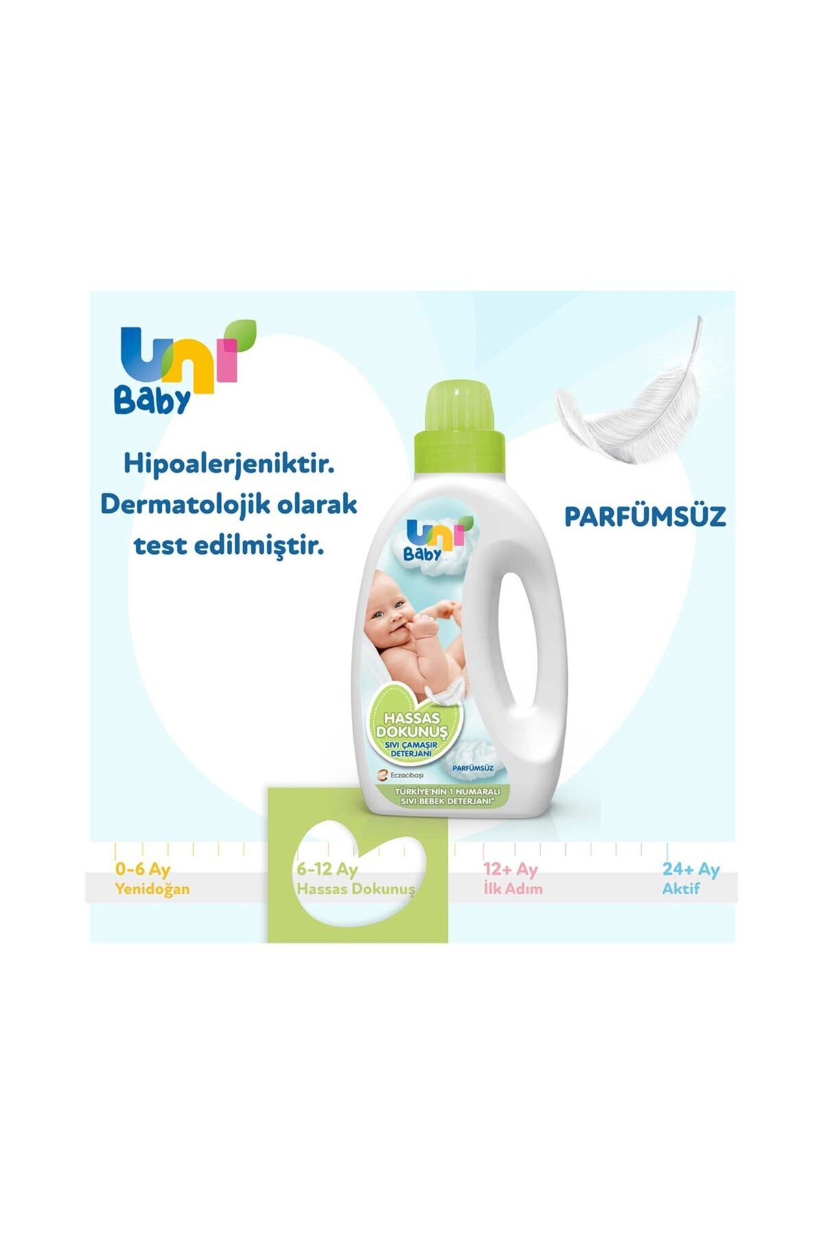 Uni Baby Hassas Dokunuş Çamaşır Deterjanı 1,5 lt fotoğrafı 3 (önizleme)