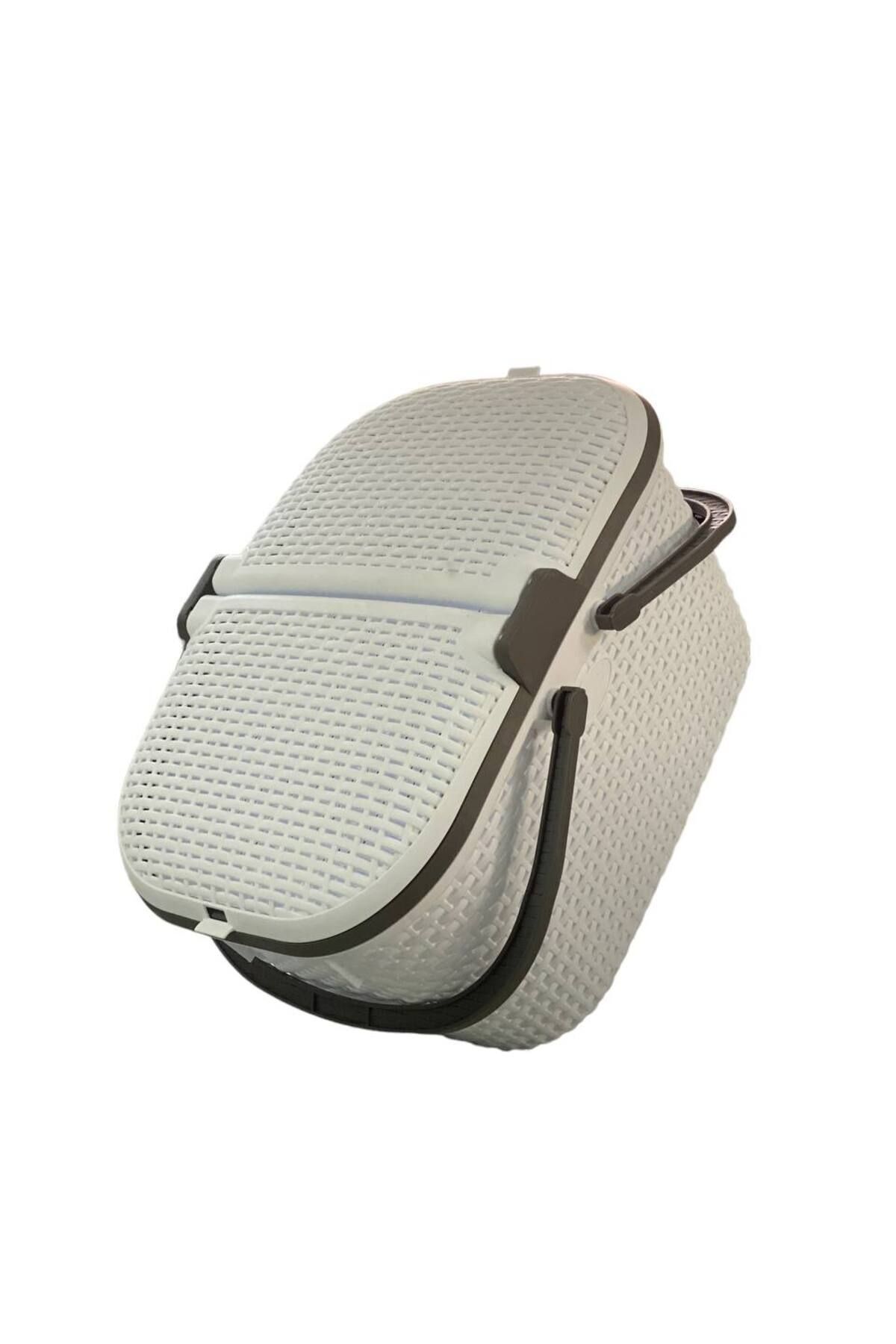 Beyaz Rattan Piknik Sepeti 30 Lt 2