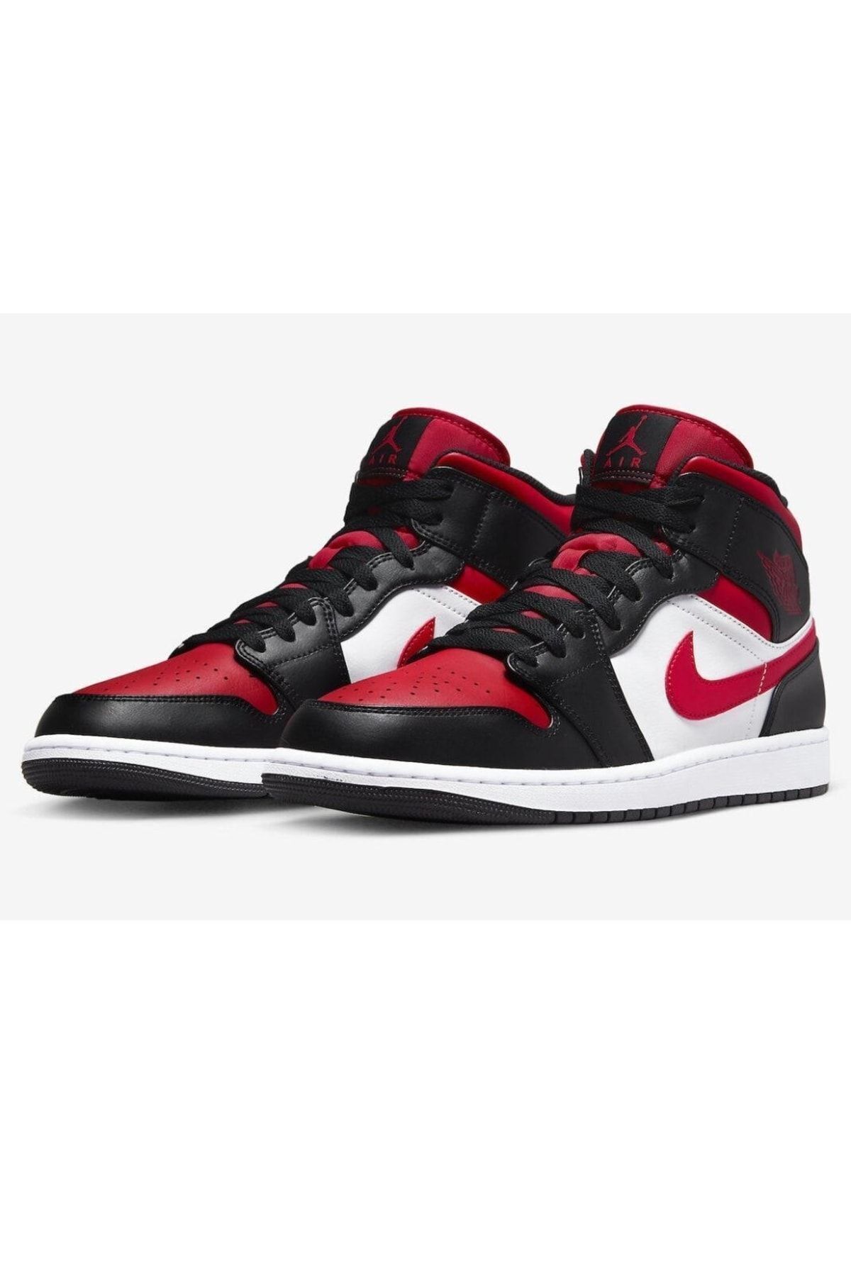 Nike Air Jordan 1 Mid White Black Red 2022 554724 079 Erkek Spor Ayakkab Fiyat Yorumlar Trendyol