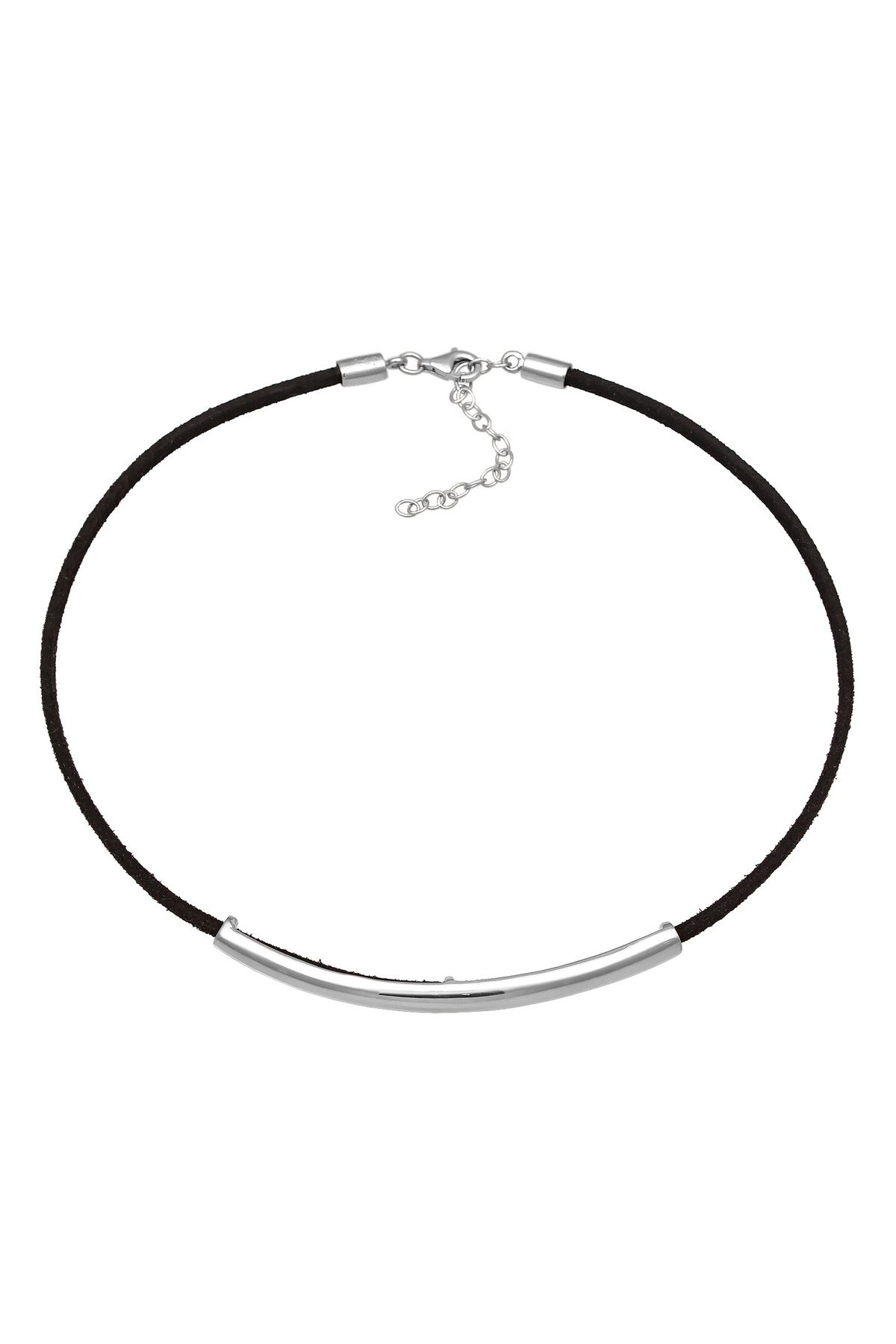 ELLI-Schwarze Halskette Choker - 925 Sterling Silber, Synthetisches Leder 3