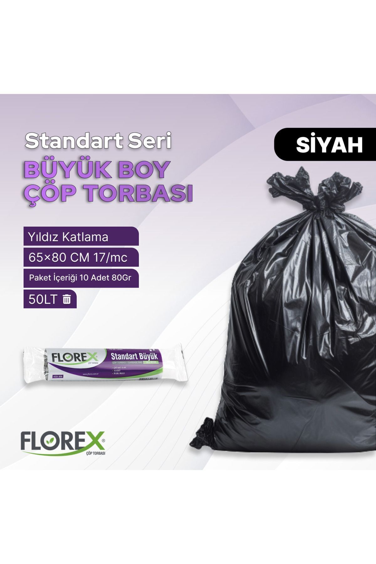 Florex-Standard Large Size Black Garbage Bag X 5 Rolls 3