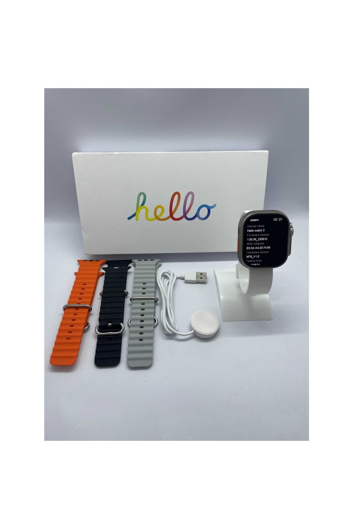 bella markt-Hello Watch 3+ Plus H12 Ultra Max - 4GB Memory, Accessory Connected, 49MM Smartwatch 4
