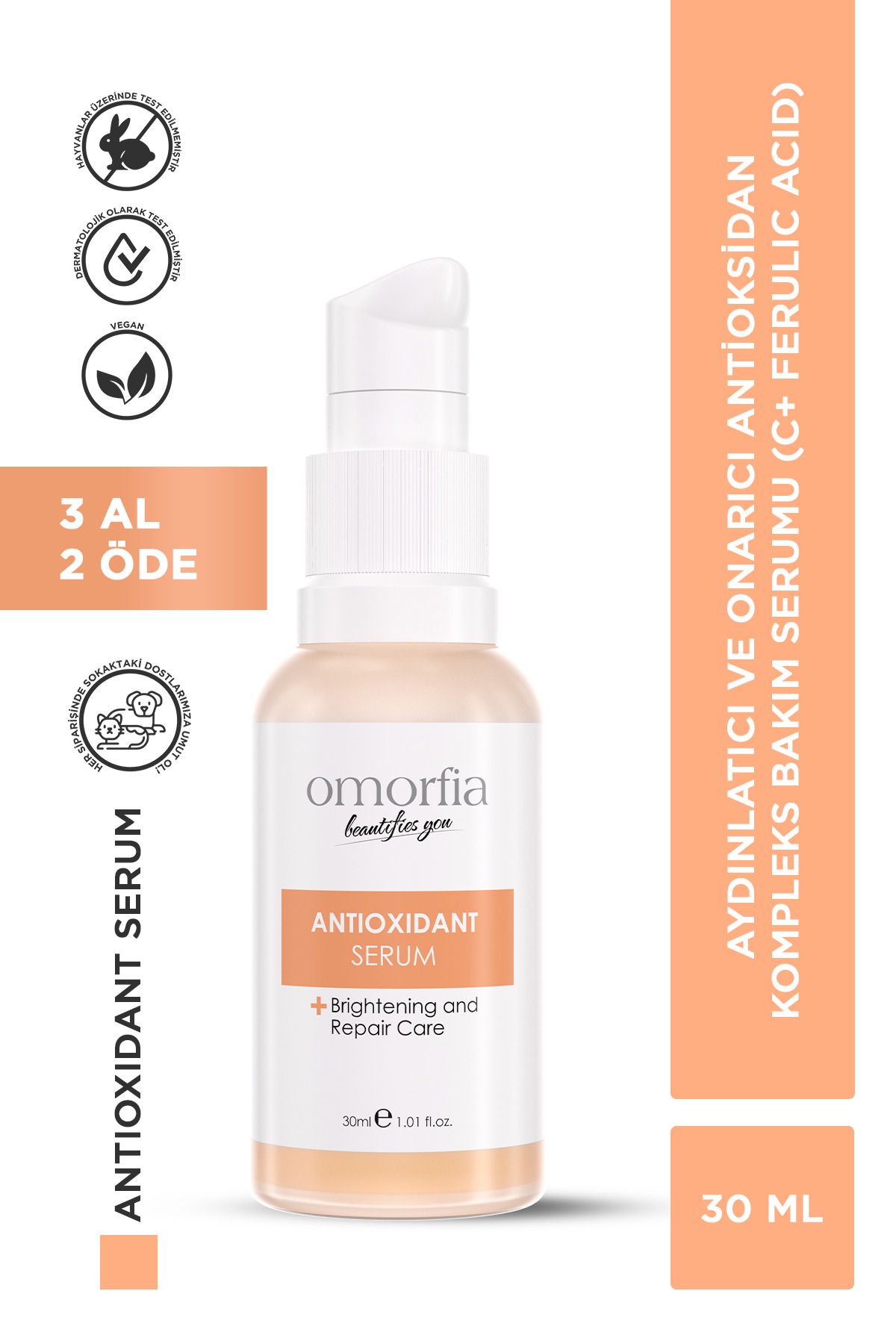 OMORFİA Aydınlatıcı & Onarıcı & Leke Karşıtı Antioksidan Kompleks Bakım Serumu ( C Ferulic Acid ) 30 ml