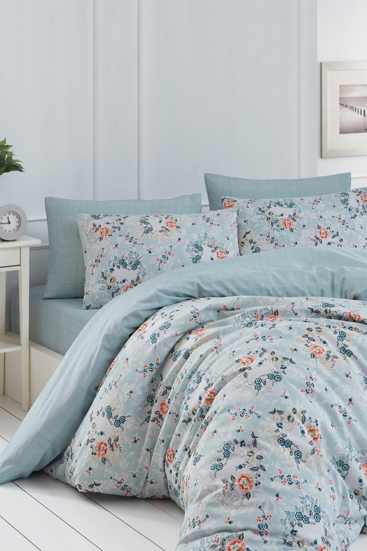 Loyal Home Skyla Tek Kişilik Pamuklu Nevresim Takımı | 4 Parça | Çarşaflı, Yastıklı Set 2