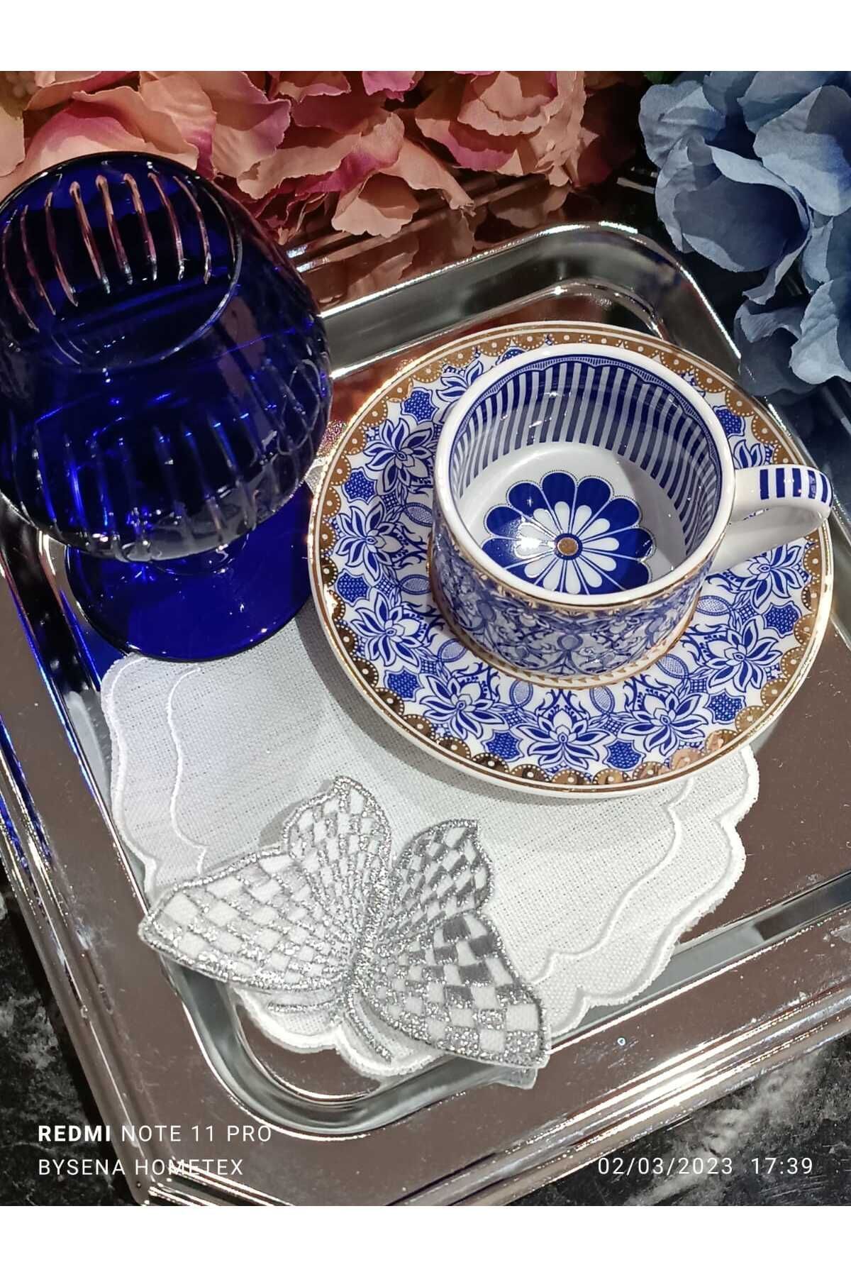 kelebek detay silver kokteyl peçetesi ve sunum peçetesi 1 adet