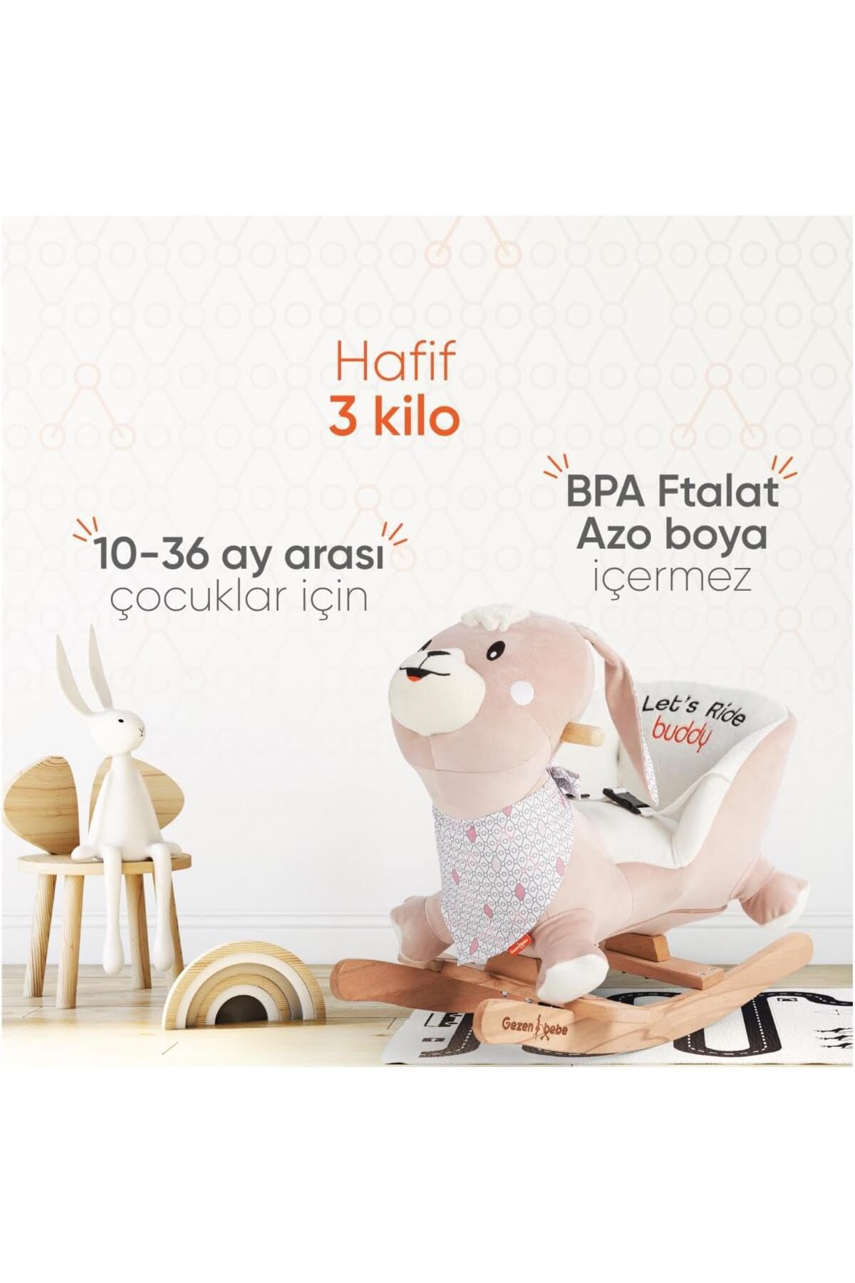 Gezenbebe Buddy Sallanan Arkadaş - Bunny fotoğrafı 4 (önizleme)