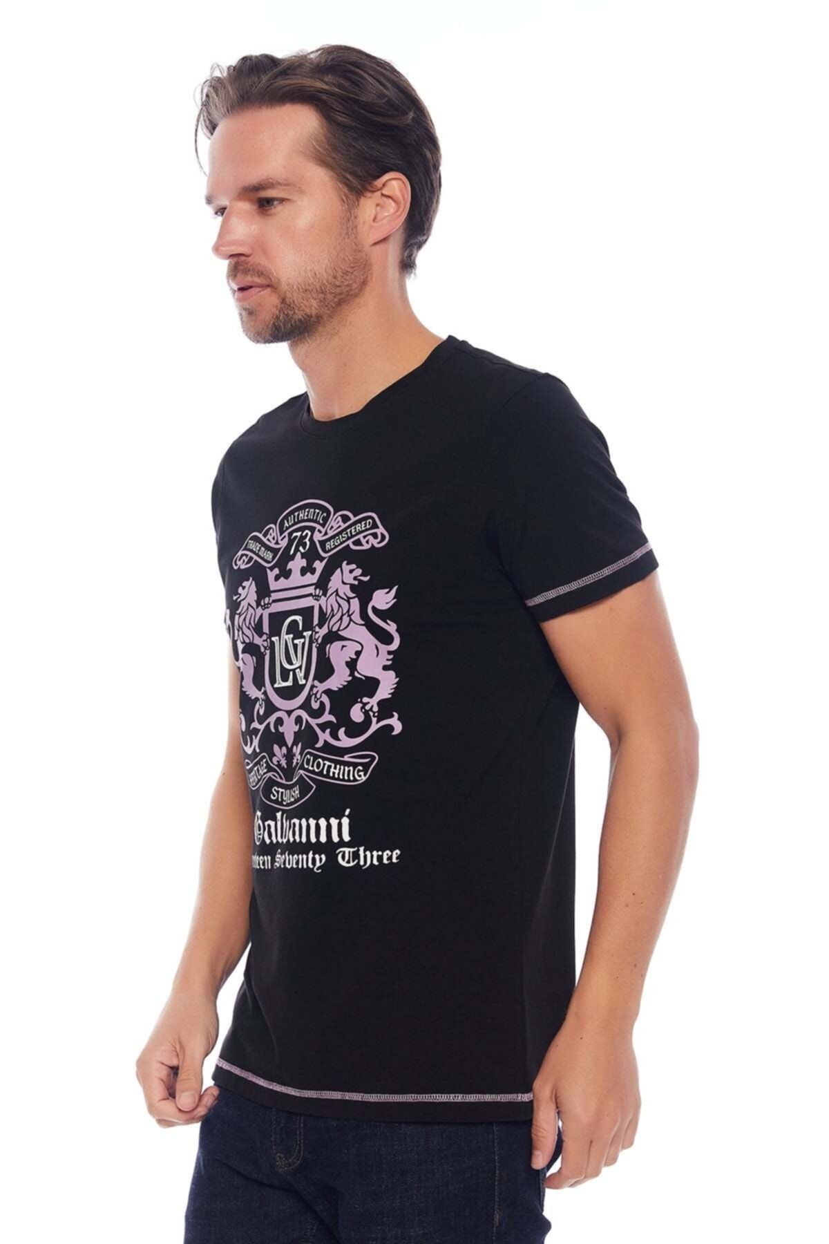 Galvanni-Maluku Black Men's Black T-Shirt 4