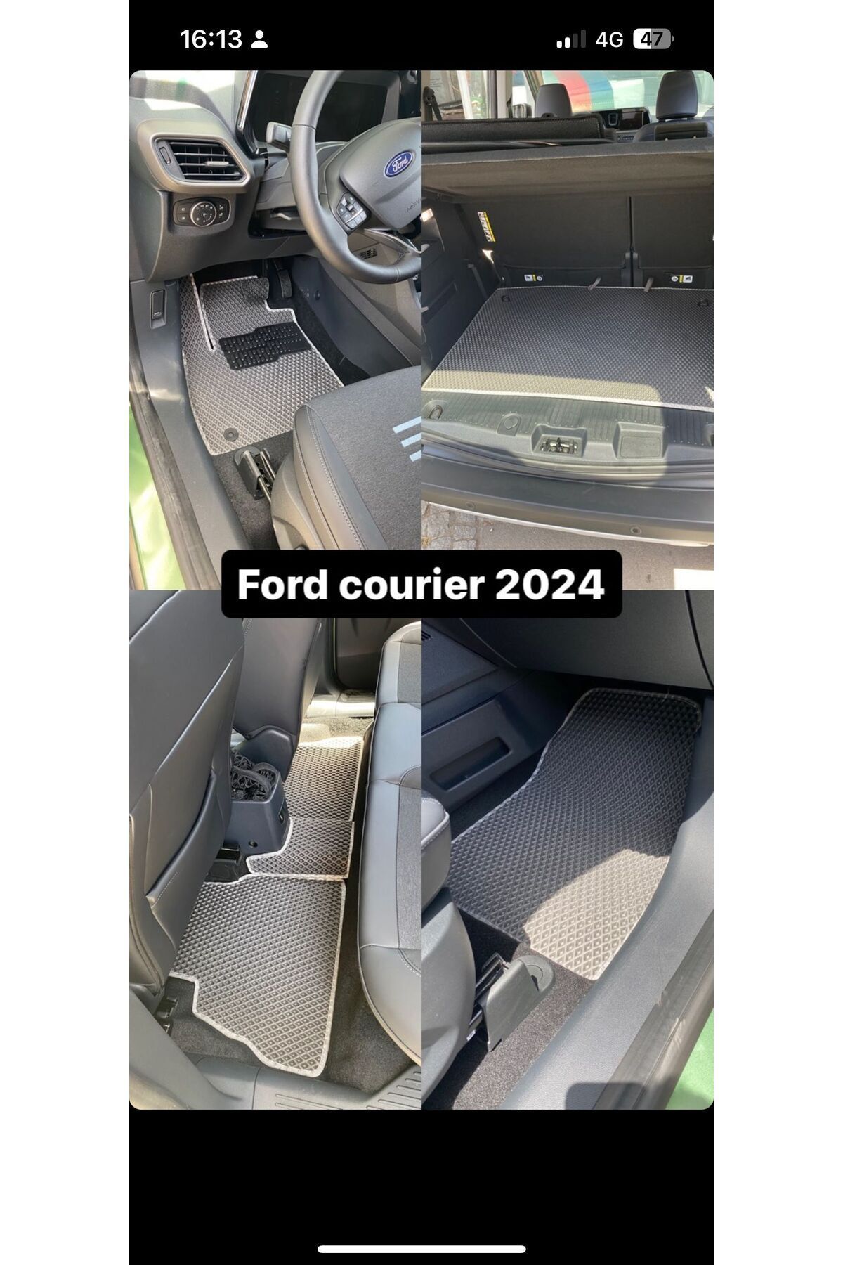 Maxcar Ford Courier 2024 Полный комплект премиум-класса Smart Car Mat + поддон багажника + металлическая подпяточник 74747372