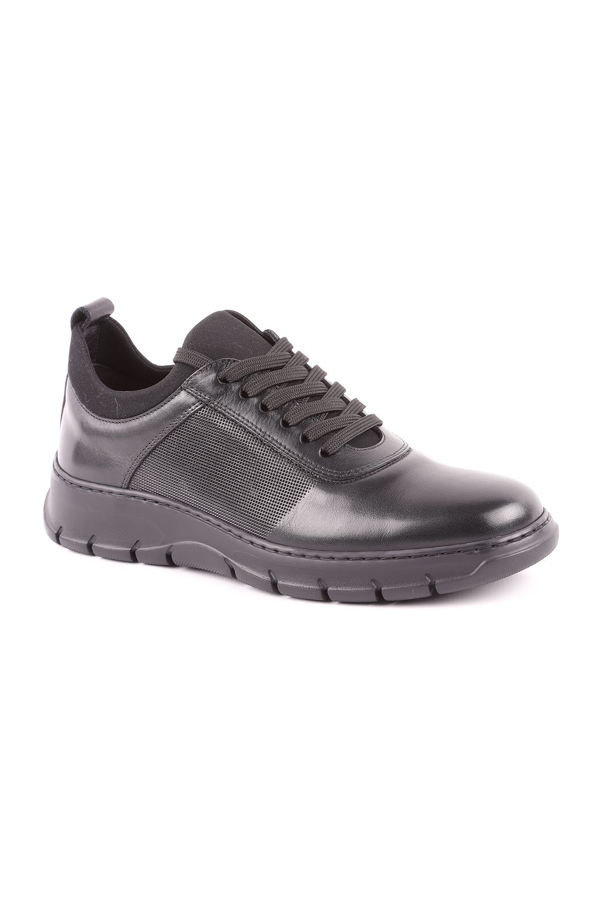 L4753 Leather Men's Sports Shoes Black