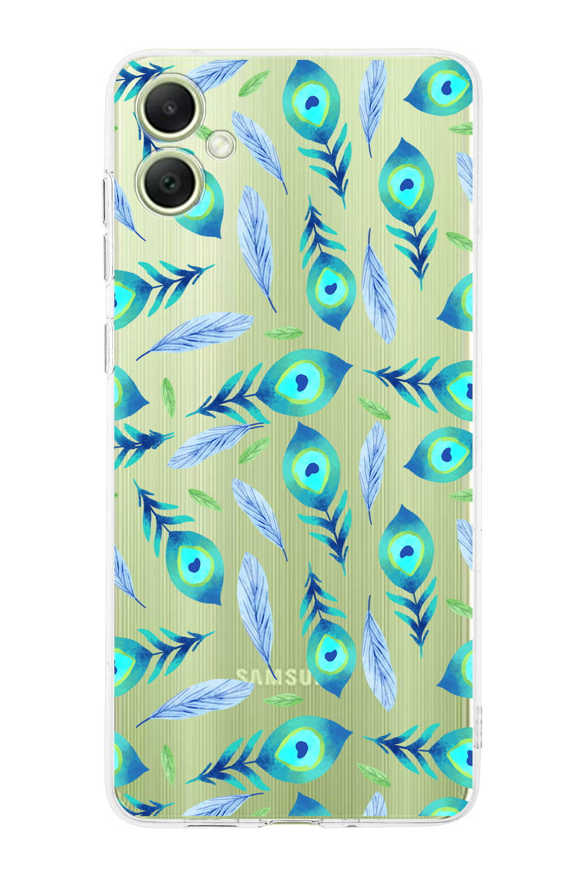 Samsung Galaxy A05 ile Uyumlu Nazar Boncuğu 3 Baskılı Kamera Korumalı Şeffaf Silikon Kılıf