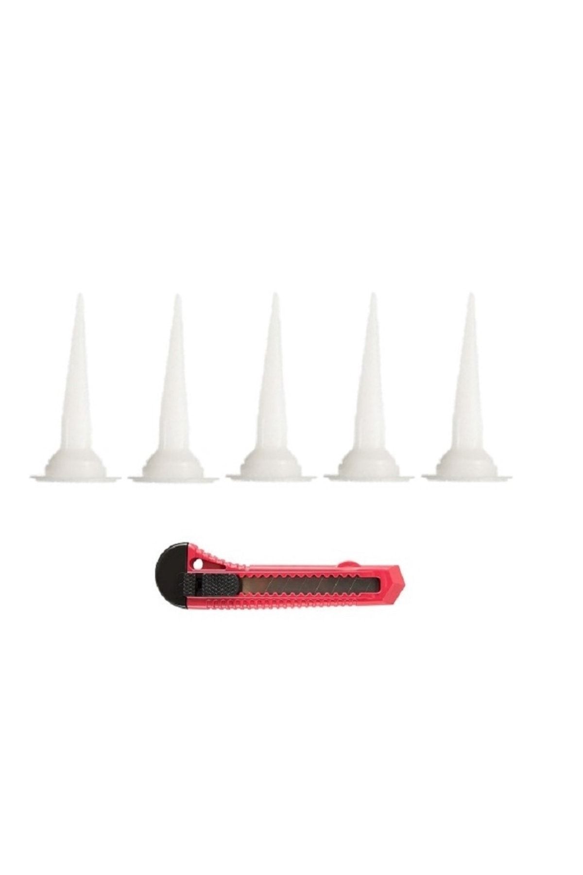 5 Pieces Sausage Polyurethane Sealant Silicone Gun Tip and Snap Blade Set