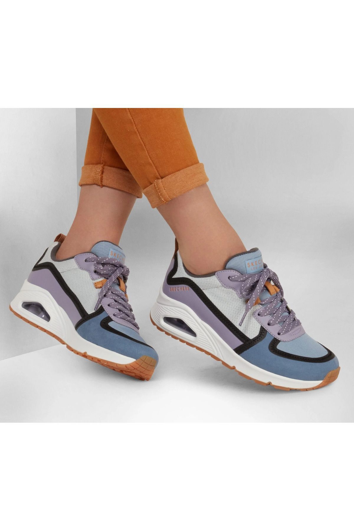 اسنیکر آبی زنانه کفش های ورزشی Uno Layover 155356 BLP Skechers