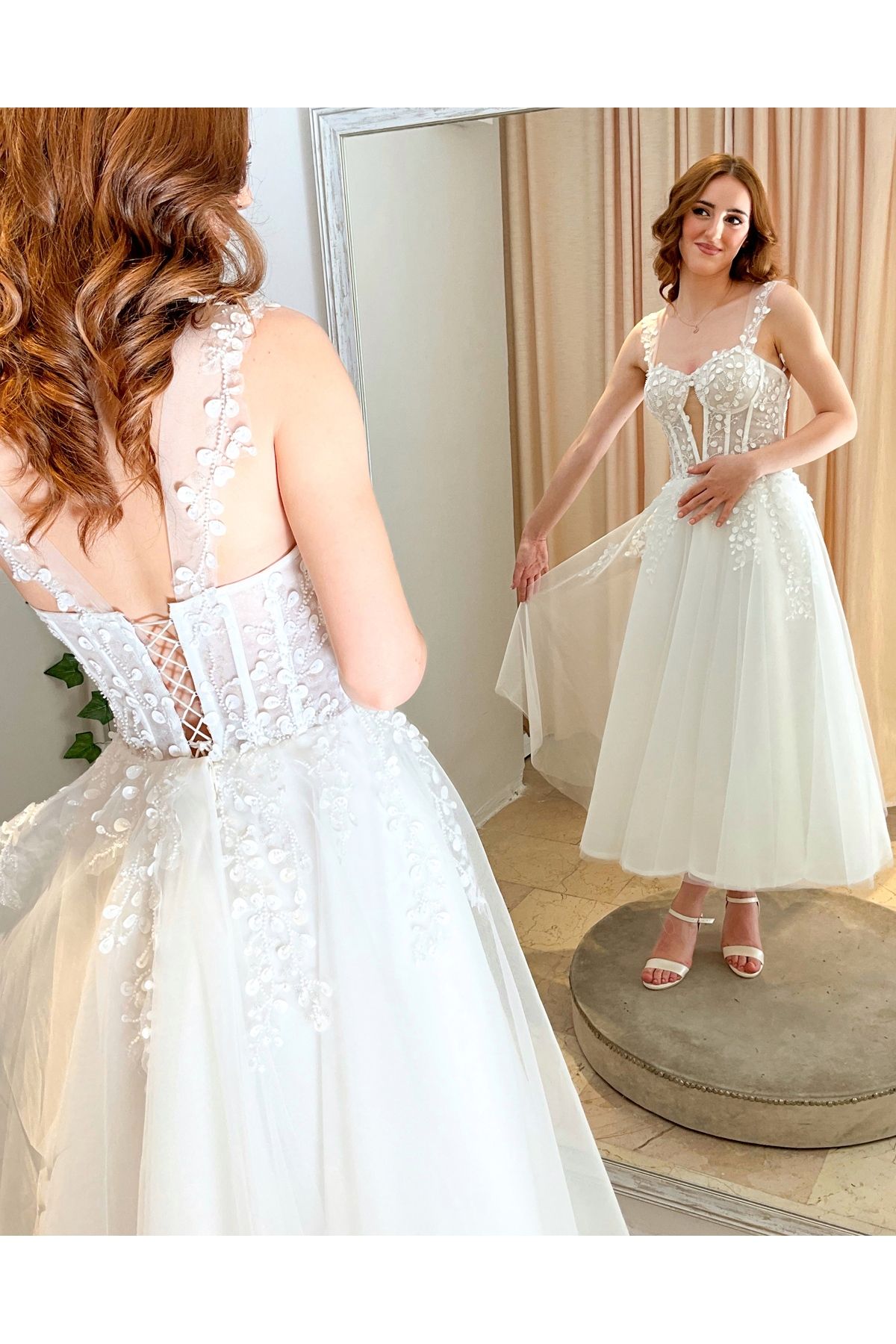 vêtements en dentelle 3d robe de mariage robe after party