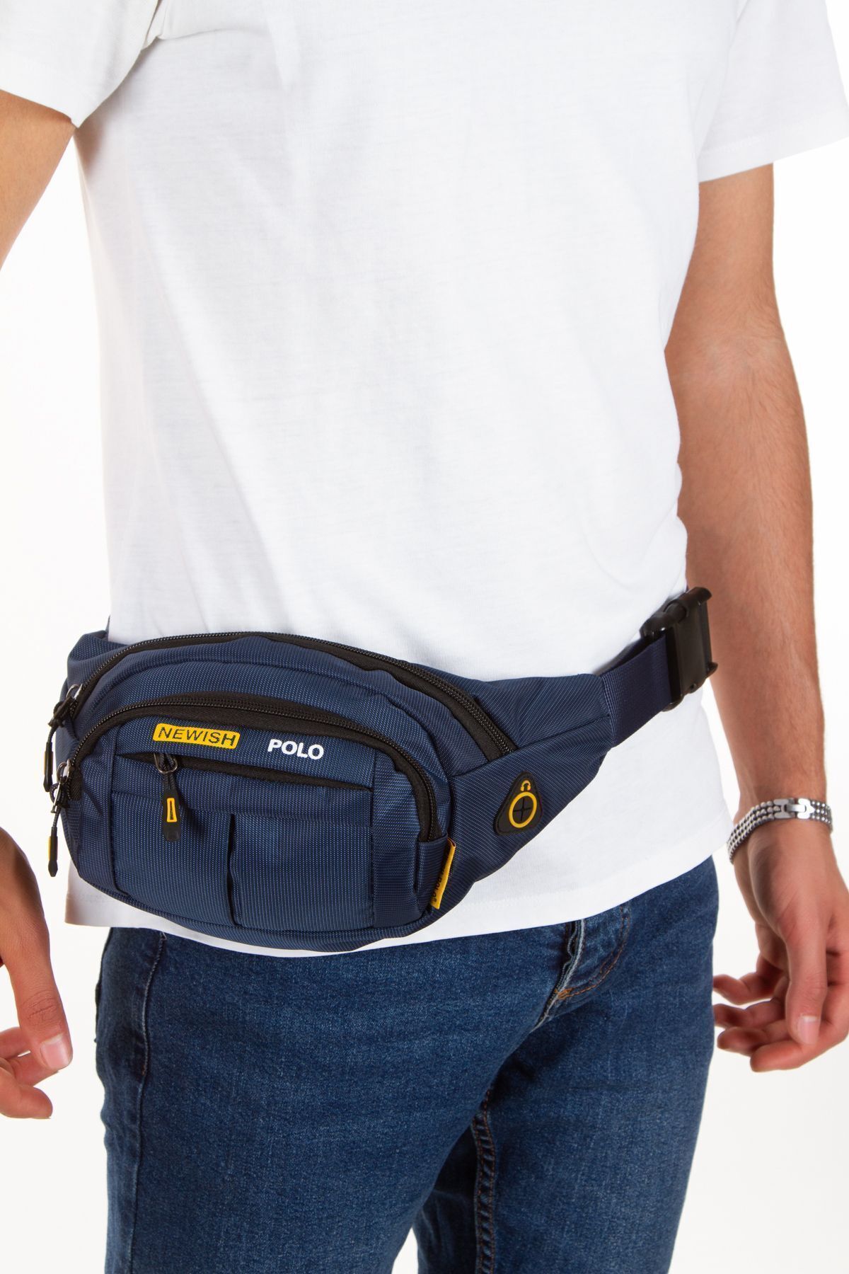 Newish Polo Unisex Lacivert Su Geçirmez Usb Ve Kulaklık Girişli Bel Ve Omuz Çanta Freebag görsel 5