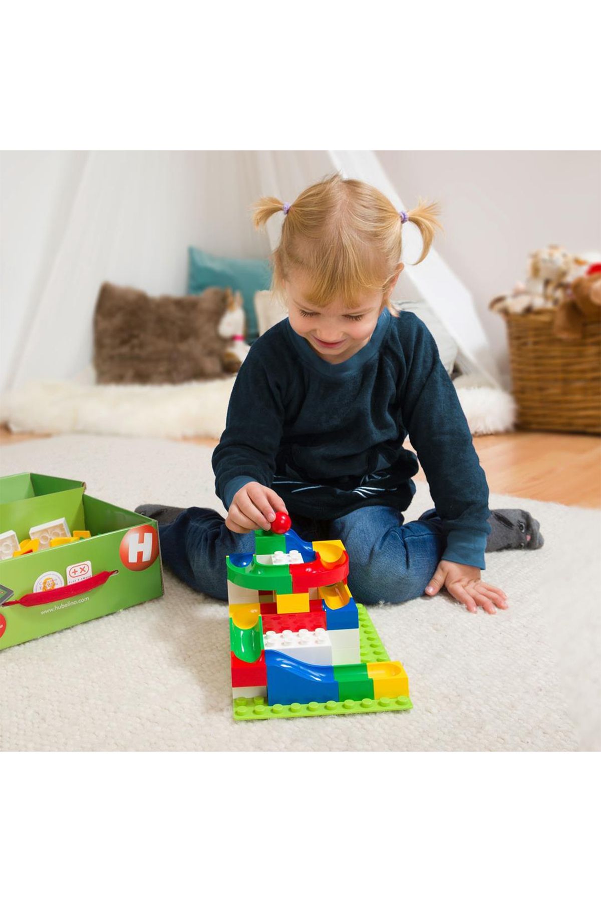 Hubelino-420169 Marble Run Mini Block - 45 Pieces Building Toy 3