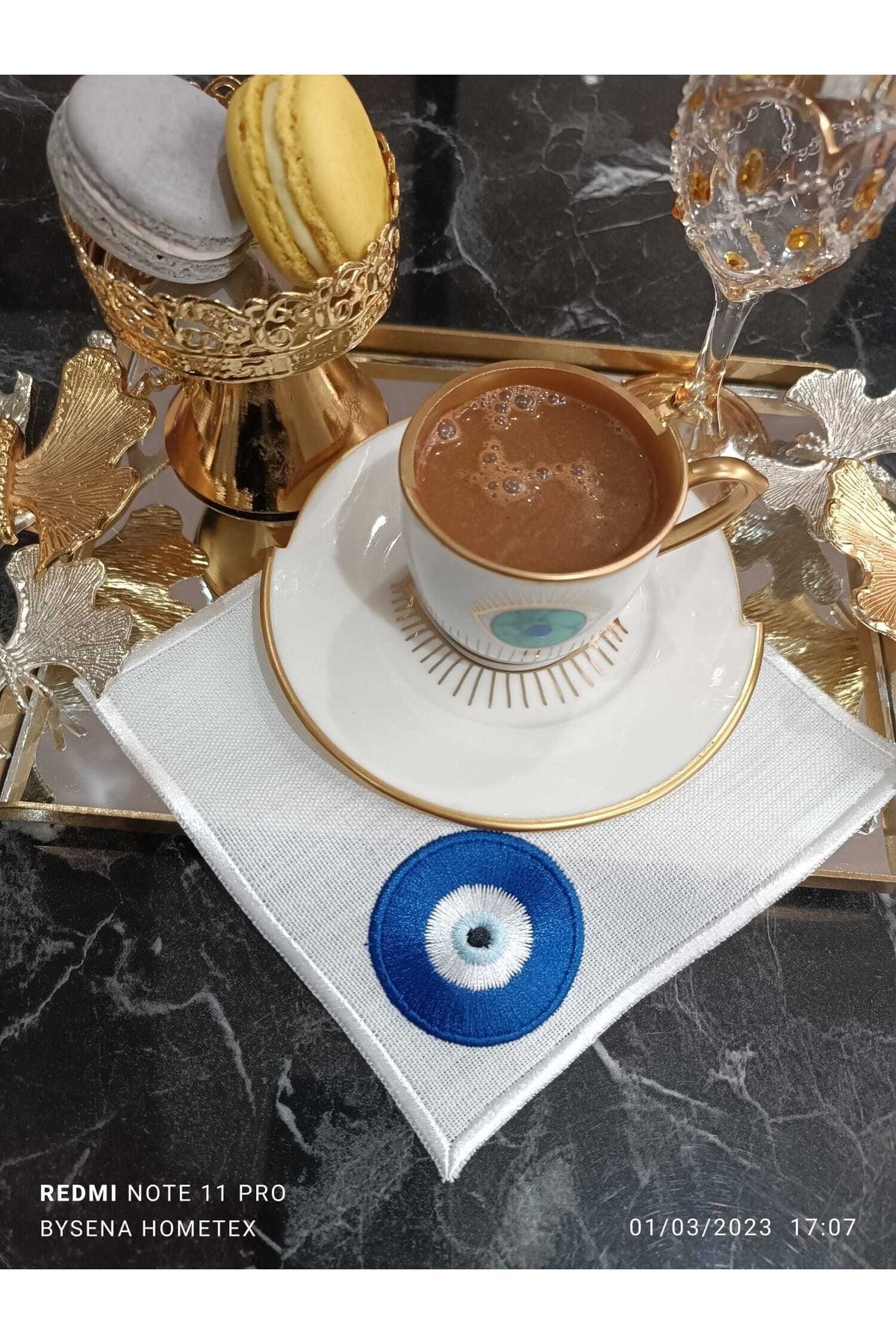 Nazar Boncuklu Kokteyl Peçetesi Ve Kahve Sunum Peçetesi6 Adet