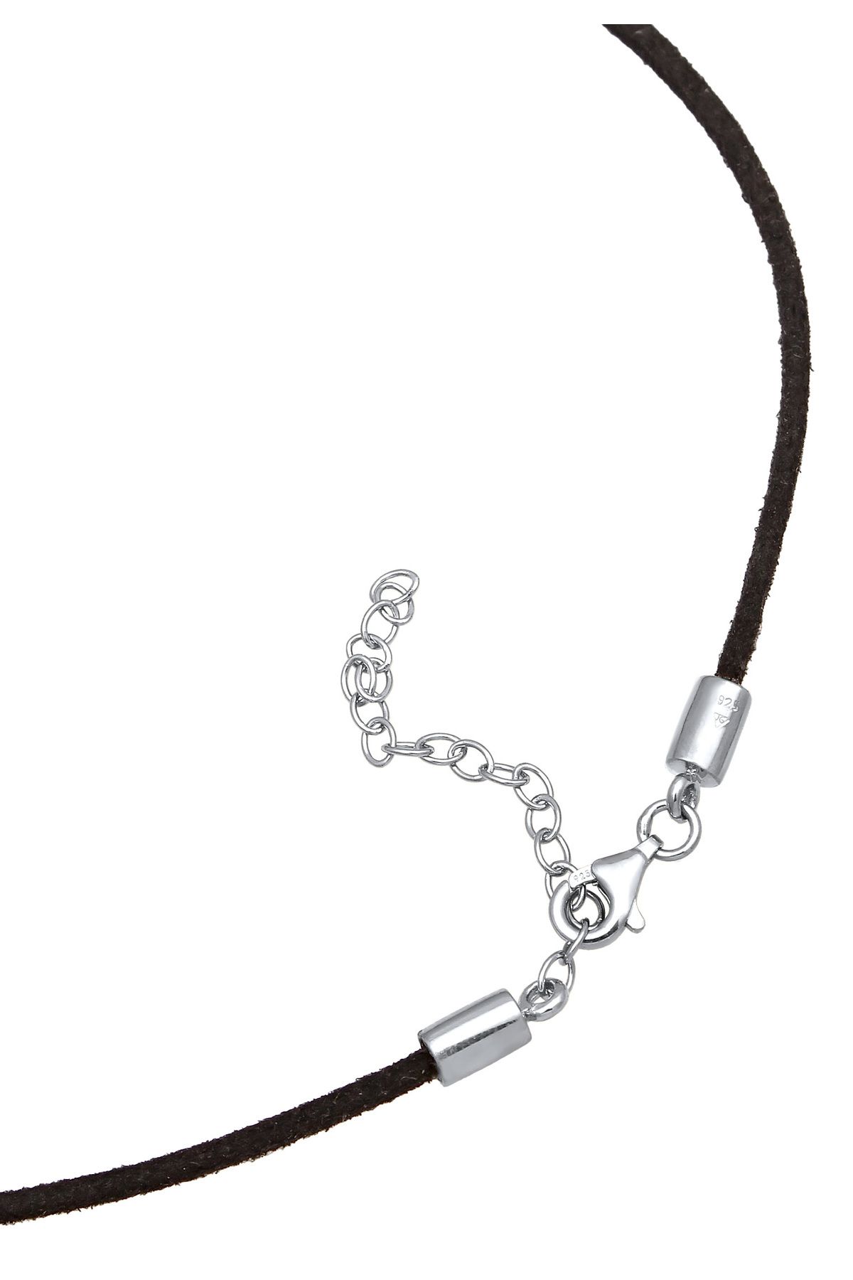 ELLI-Schwarze Halskette Choker - 925 Sterling Silber, Synthetisches Leder 4