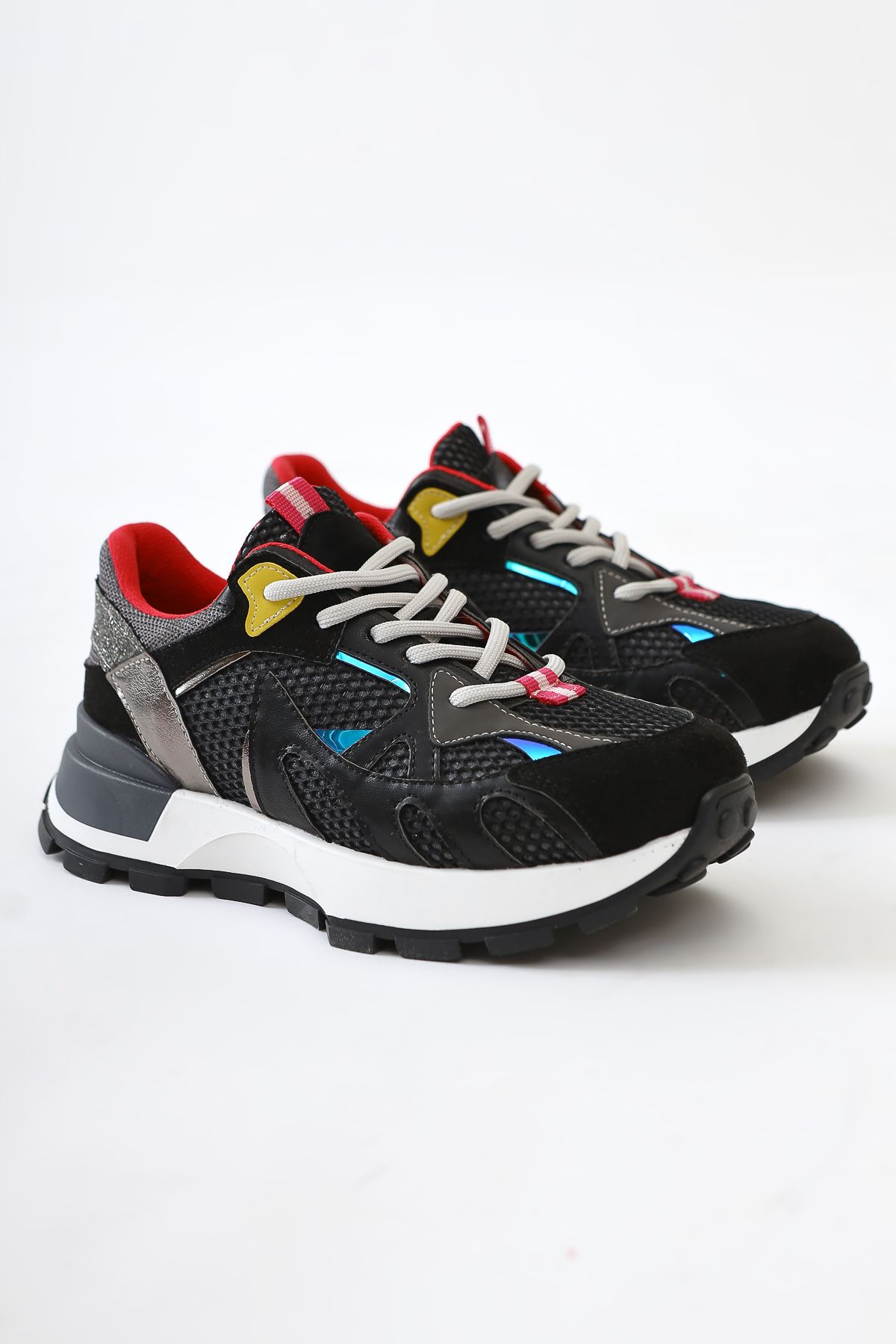 Limoya-Pantofi de damă cu șireturi Moe Black Mesh, pantofi sport pentru femei 5