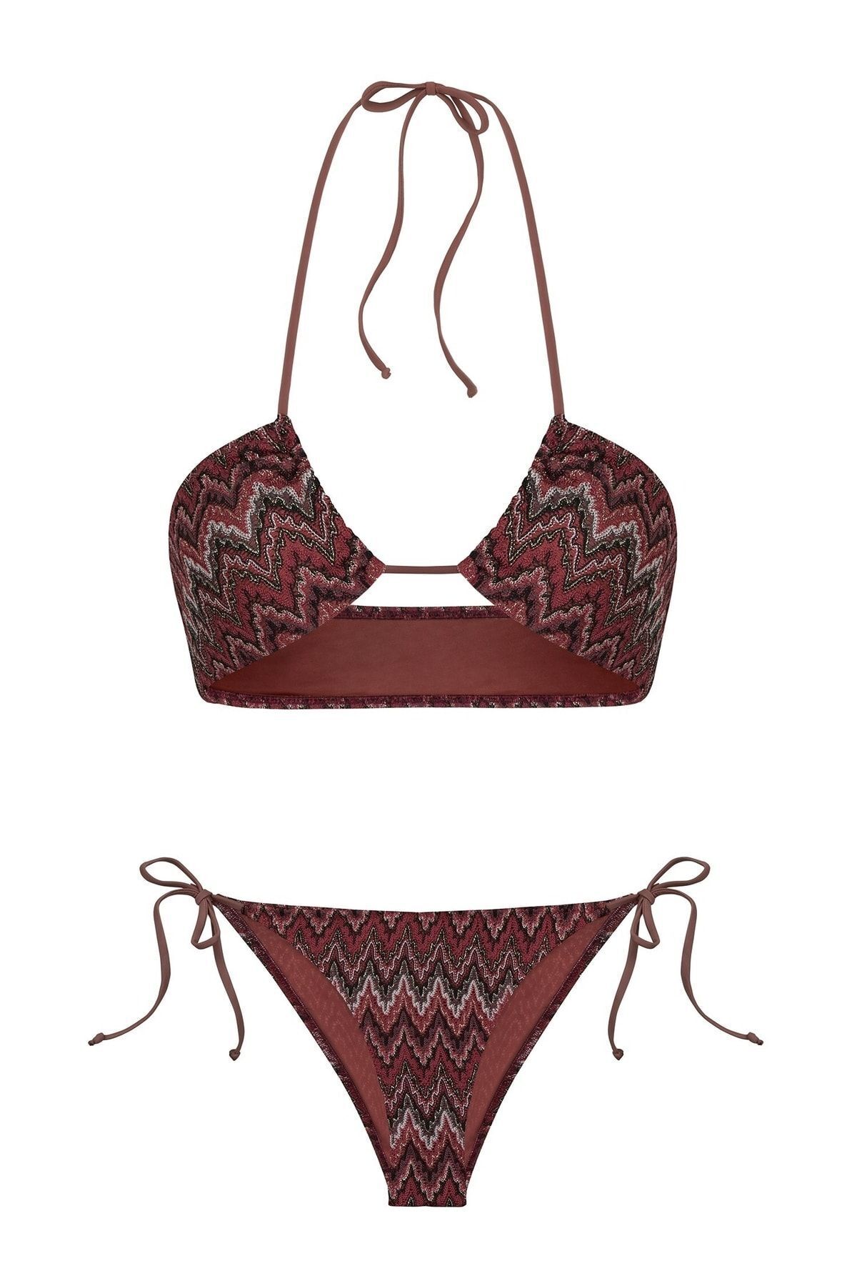 AQUELLA Halter Yaka Triko Bikini Takım