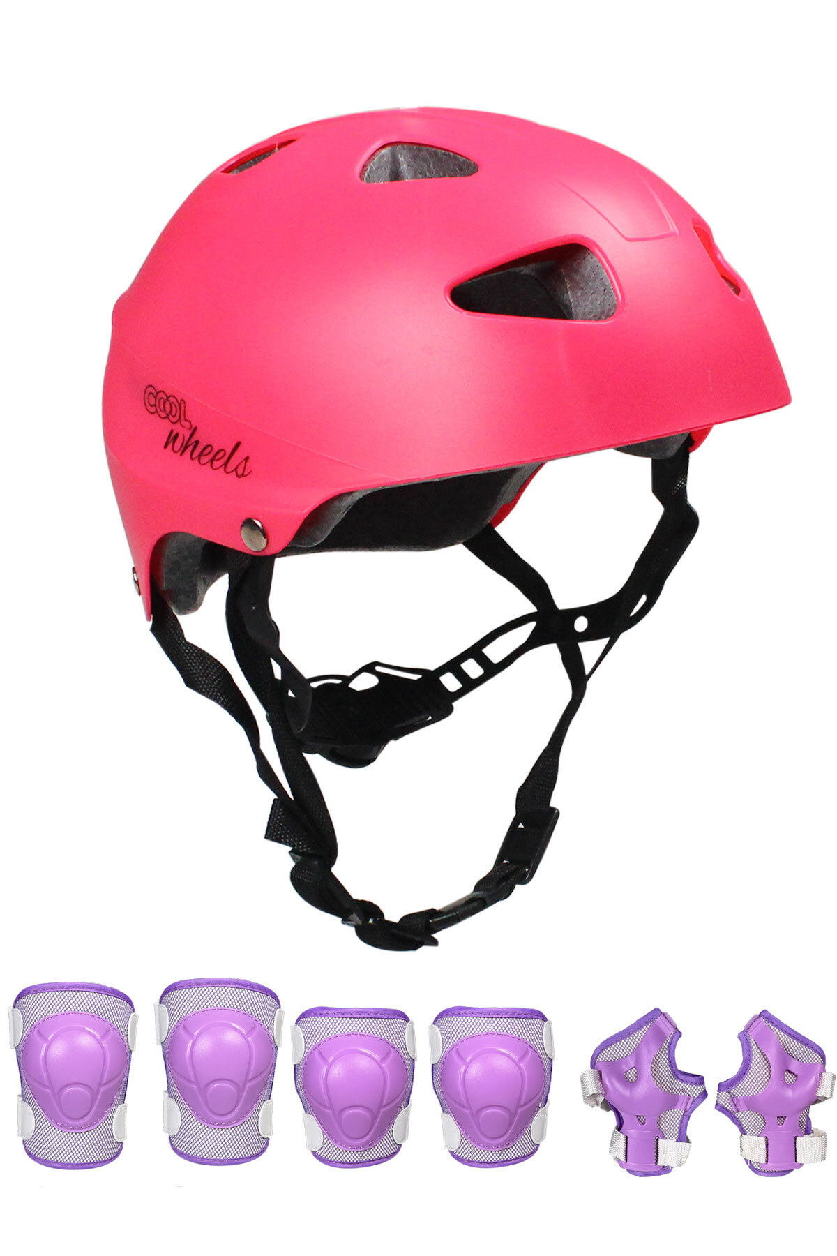 Pink Helmet Lilac Protective Kids Hardware Set Skateboard Knee Bracket for Bike Scooter Skating Fifty