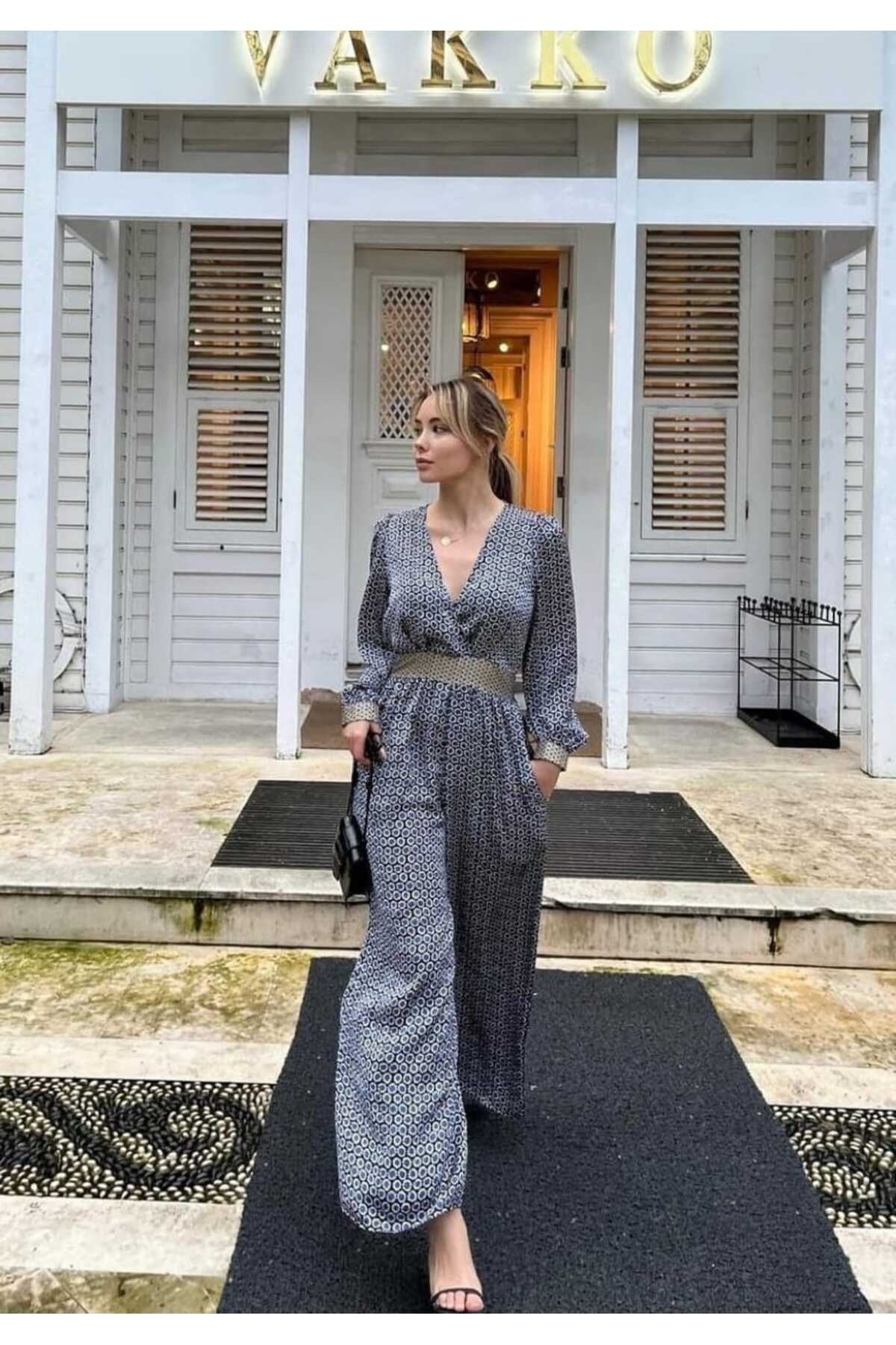 ONE WEAR Kadın Z@RA Model Desenli Tulum