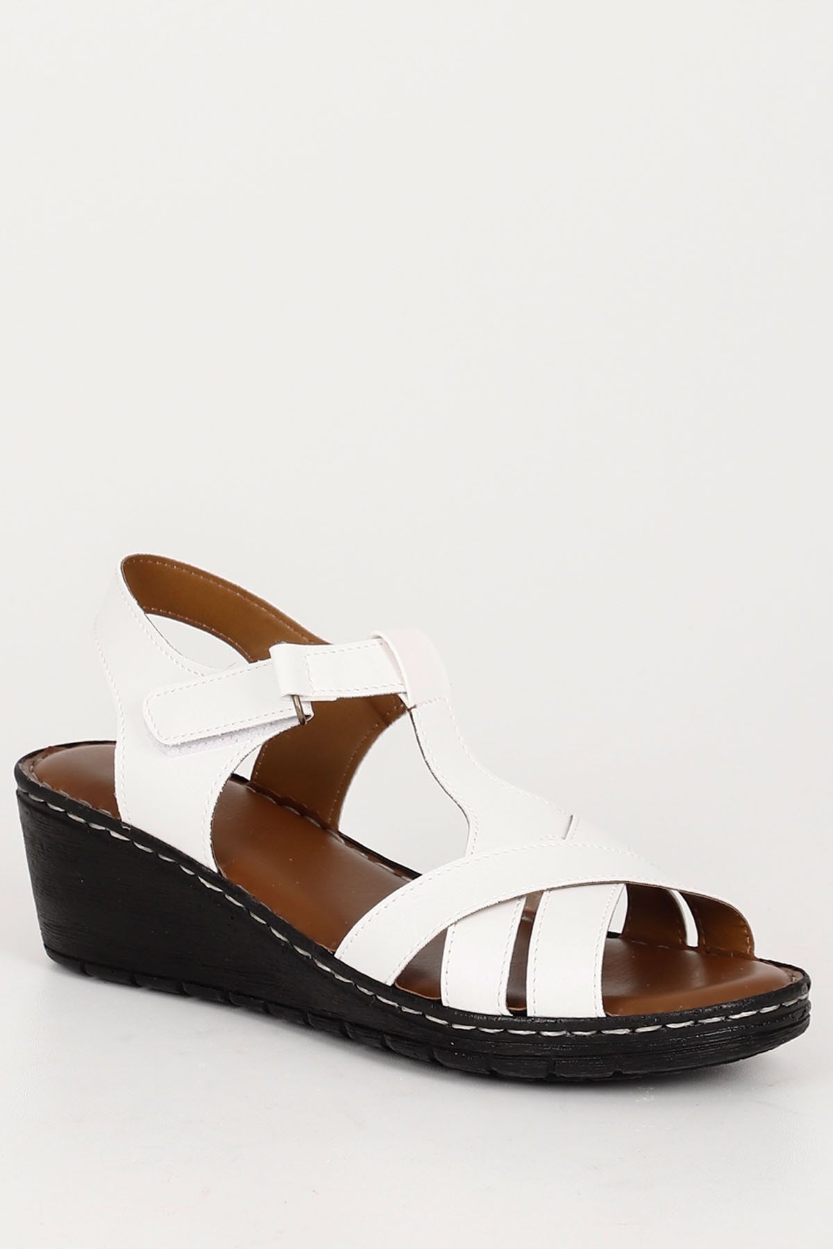 GÖNDERİ(R)-Women's White Wedge Sole Comfort Sandals 6
