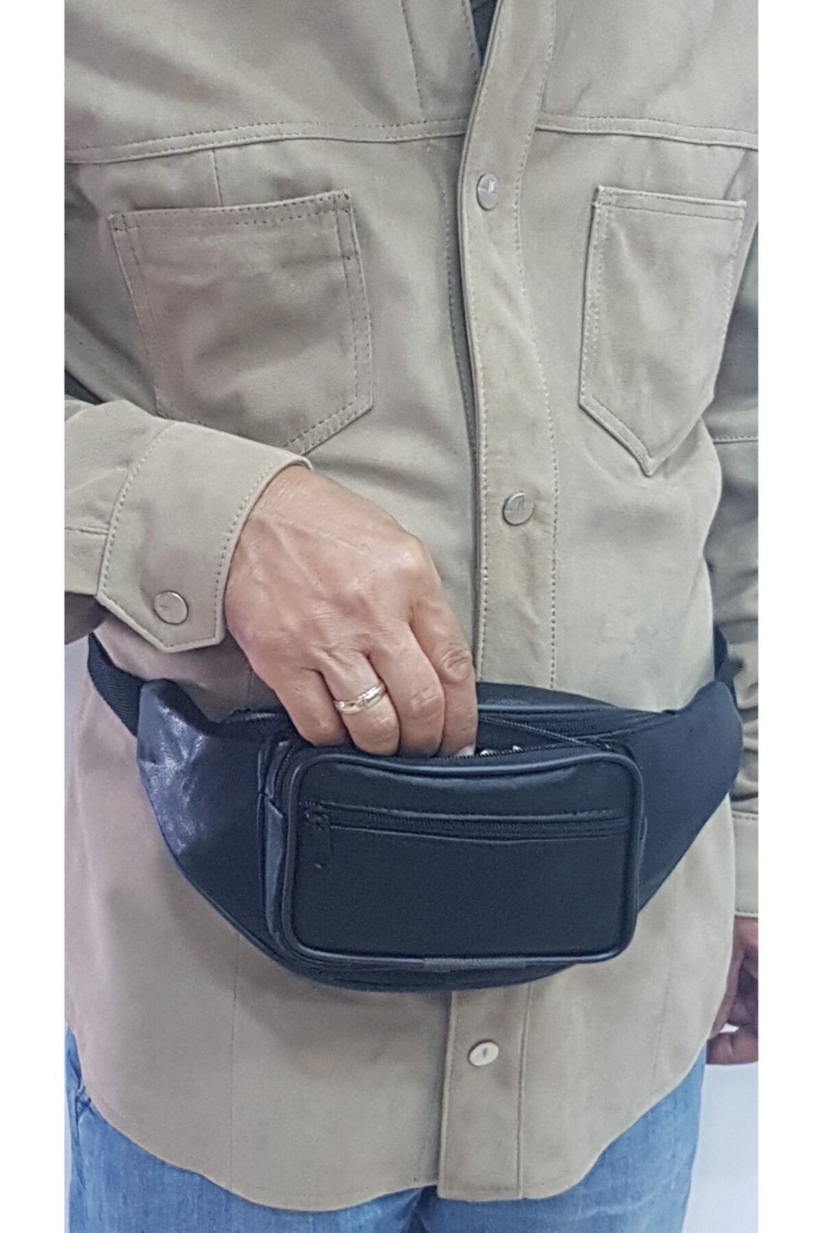 Hakiki Deri Bel Çantası Unisex Freebag