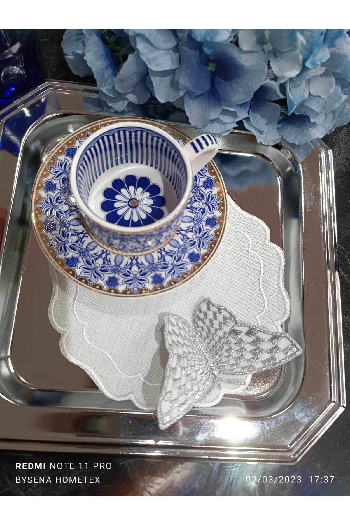 kelebek detay silver kokteyl peçetesi ve sunum peçetesi 1 adet