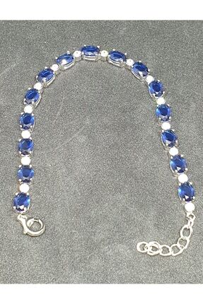 Jupitersign.store Gümüş Mavi Zirkon Bileklik