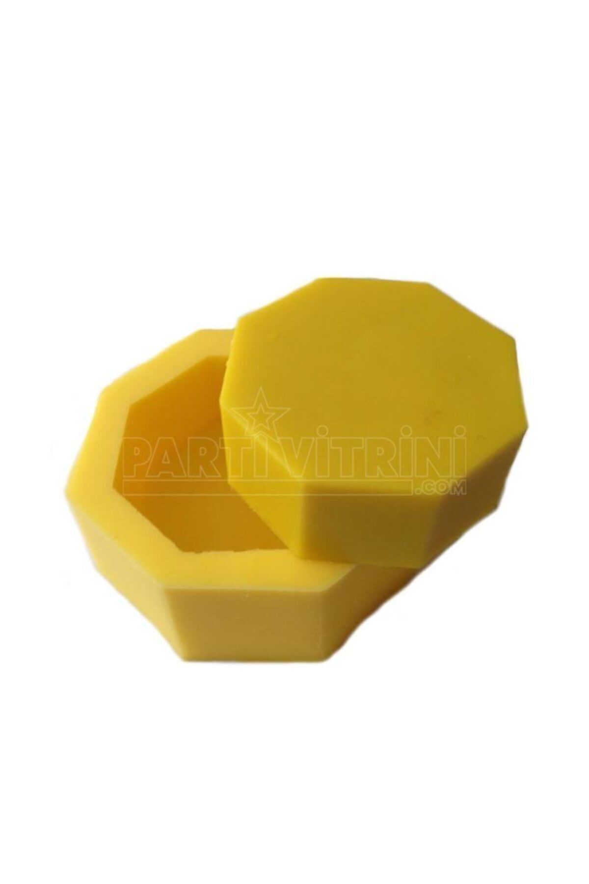 Partivitrini Sekizgen Silikon Mum Kalıbı 4.5x4.5x1.5 Cm