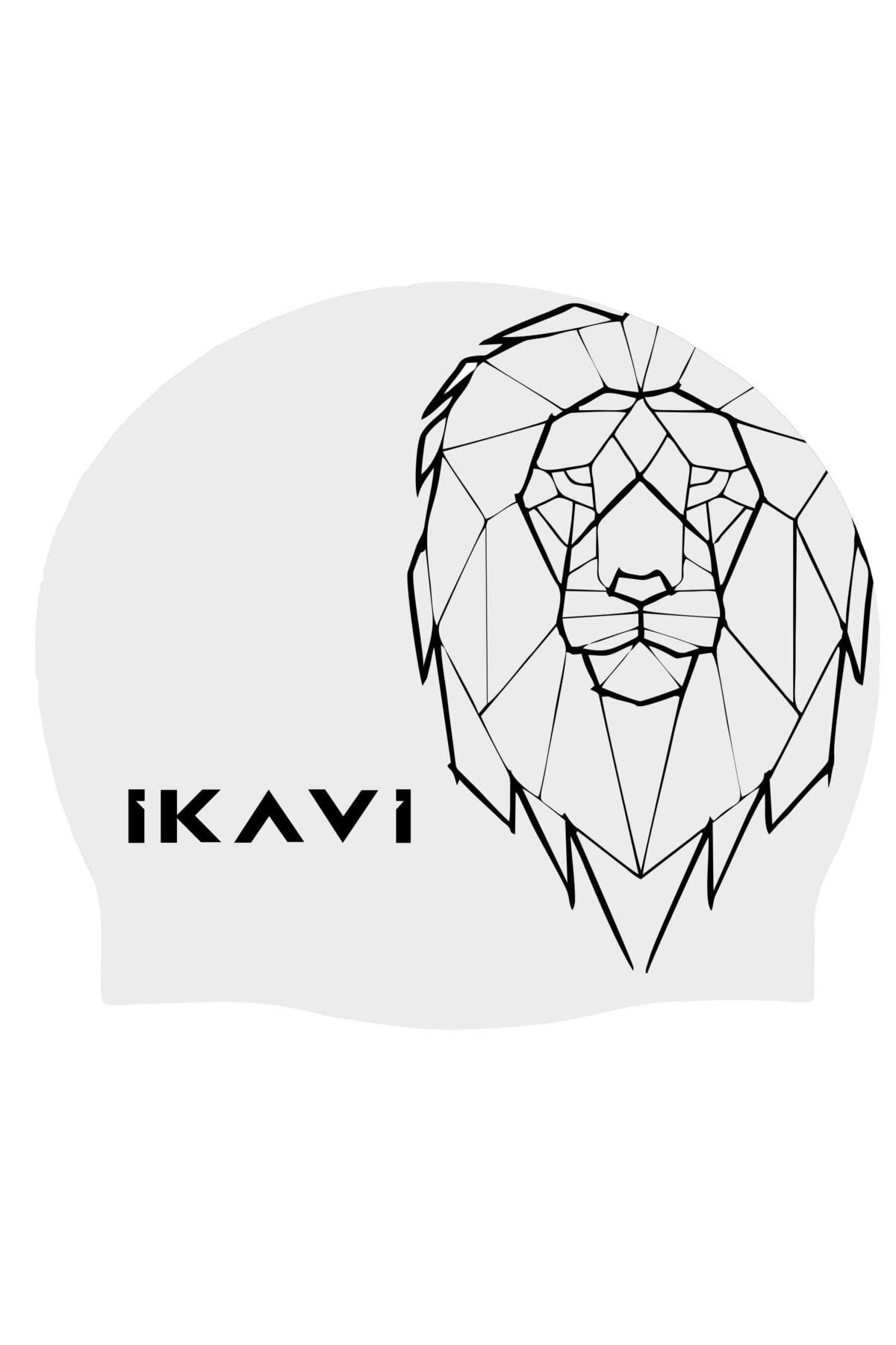 İKAVİ Aslan Baskılı Önden Silüet Silikon Havuz Bonesi