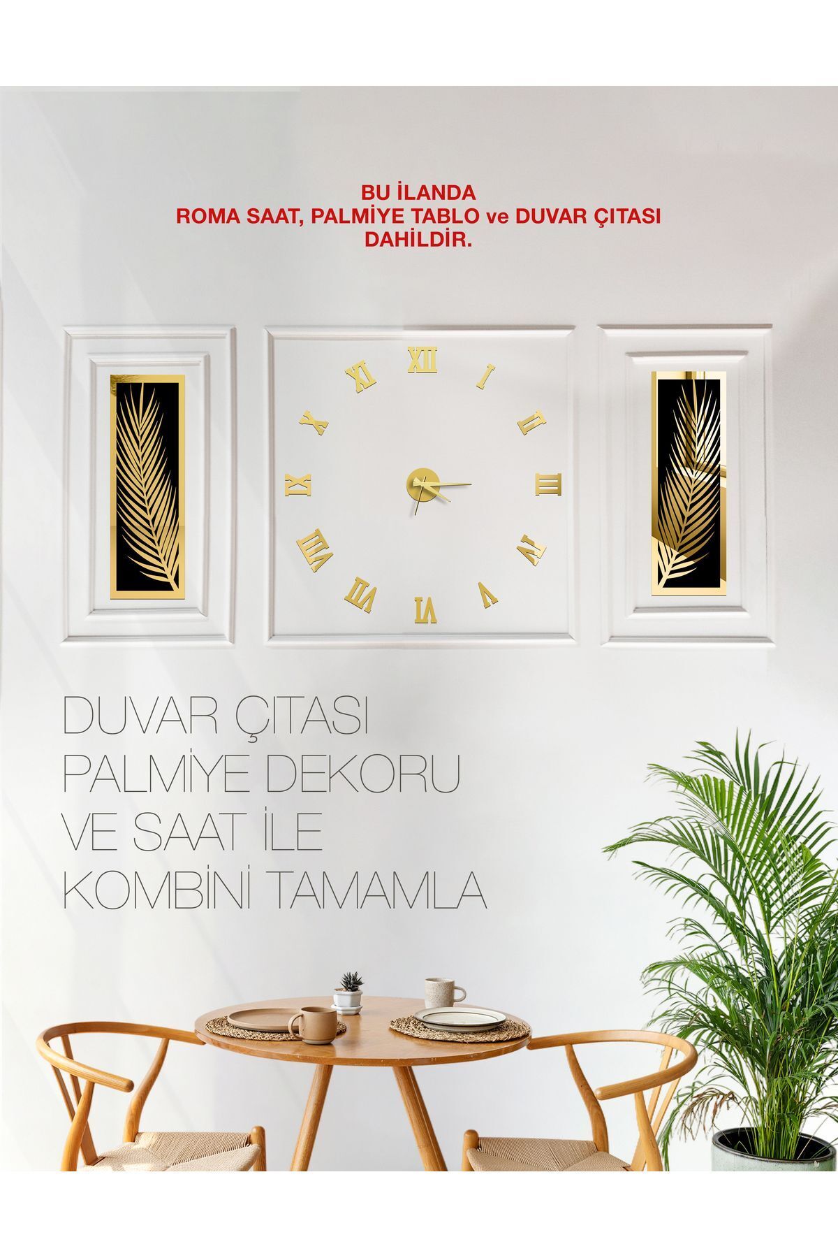 This Listing Includes: Plexiglas Roman Watch, Plexiglas Palm Painting, and Wall Moulding