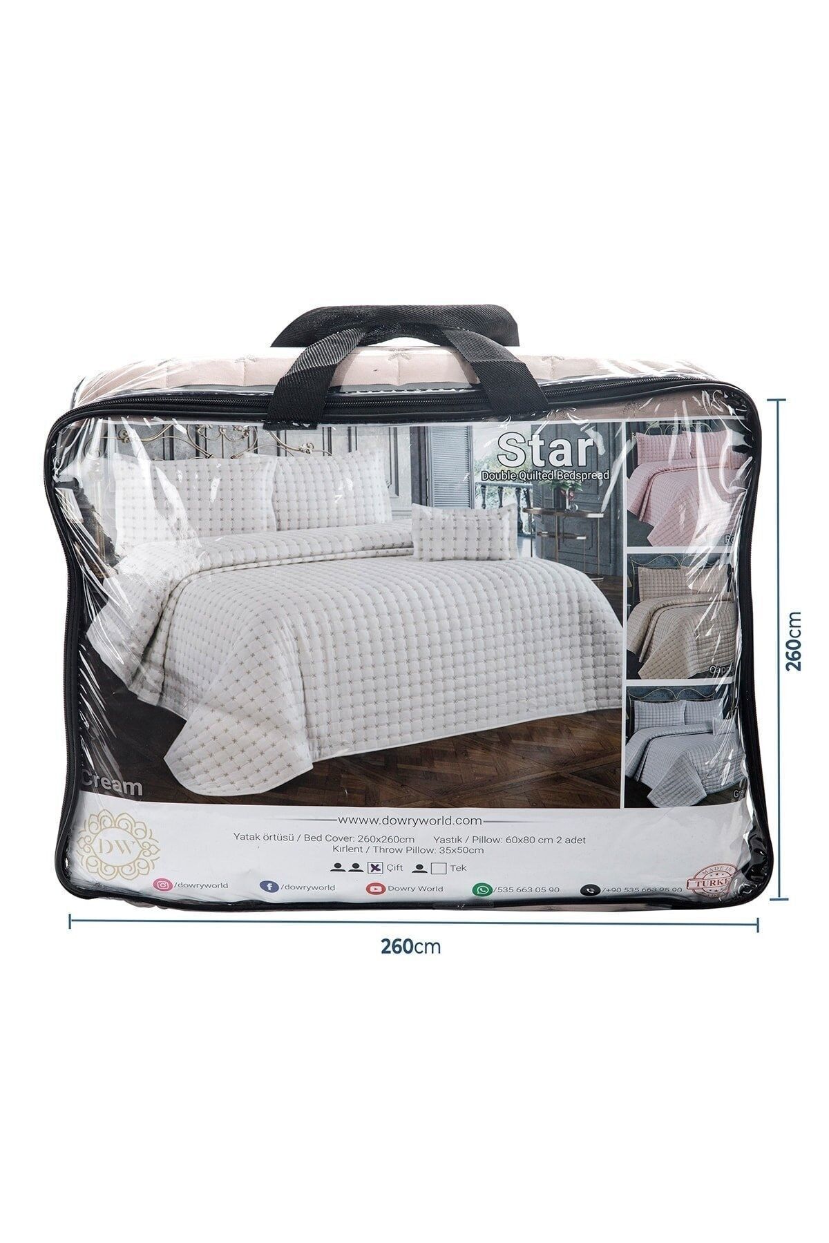 Çeyiz Diyarı-Meltem Double Bedspread Cream - Капучино 5