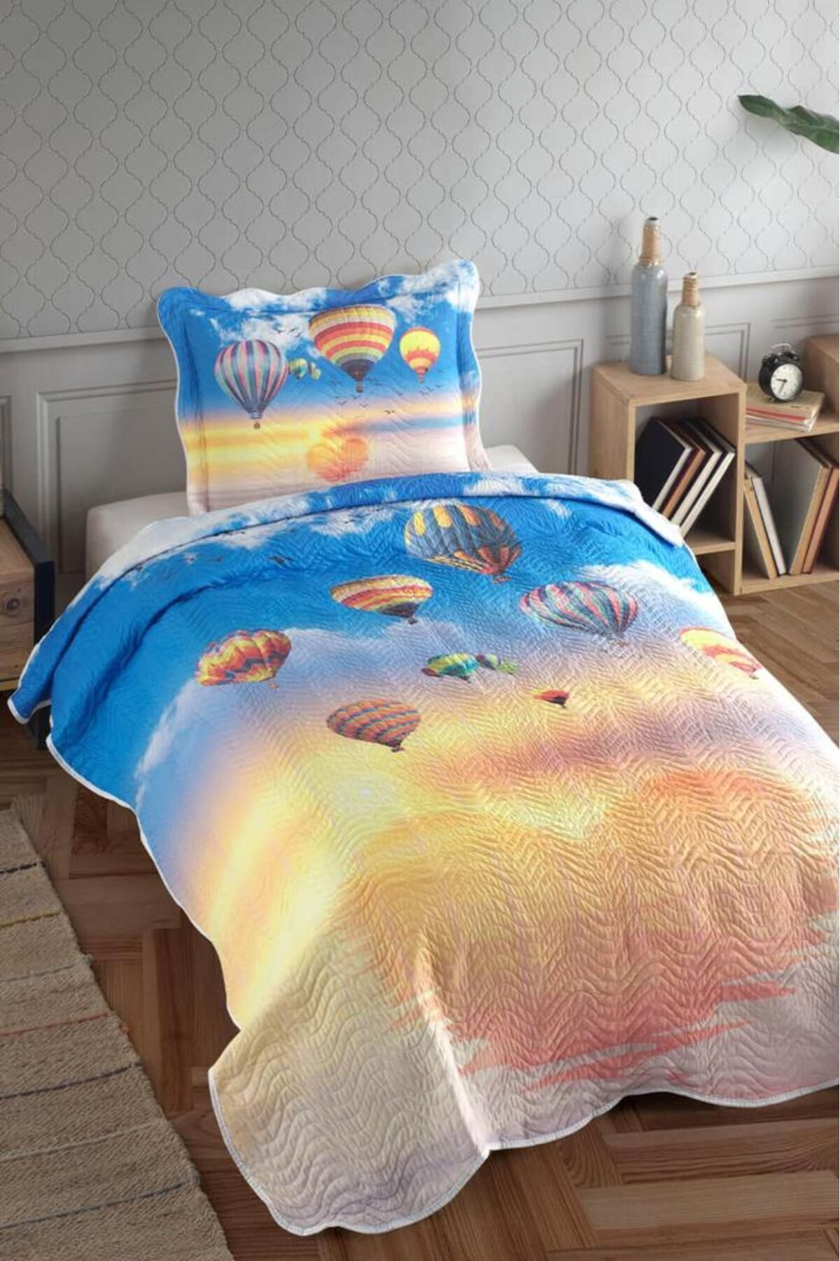 Balloon Printed Quilted Single Bedspread