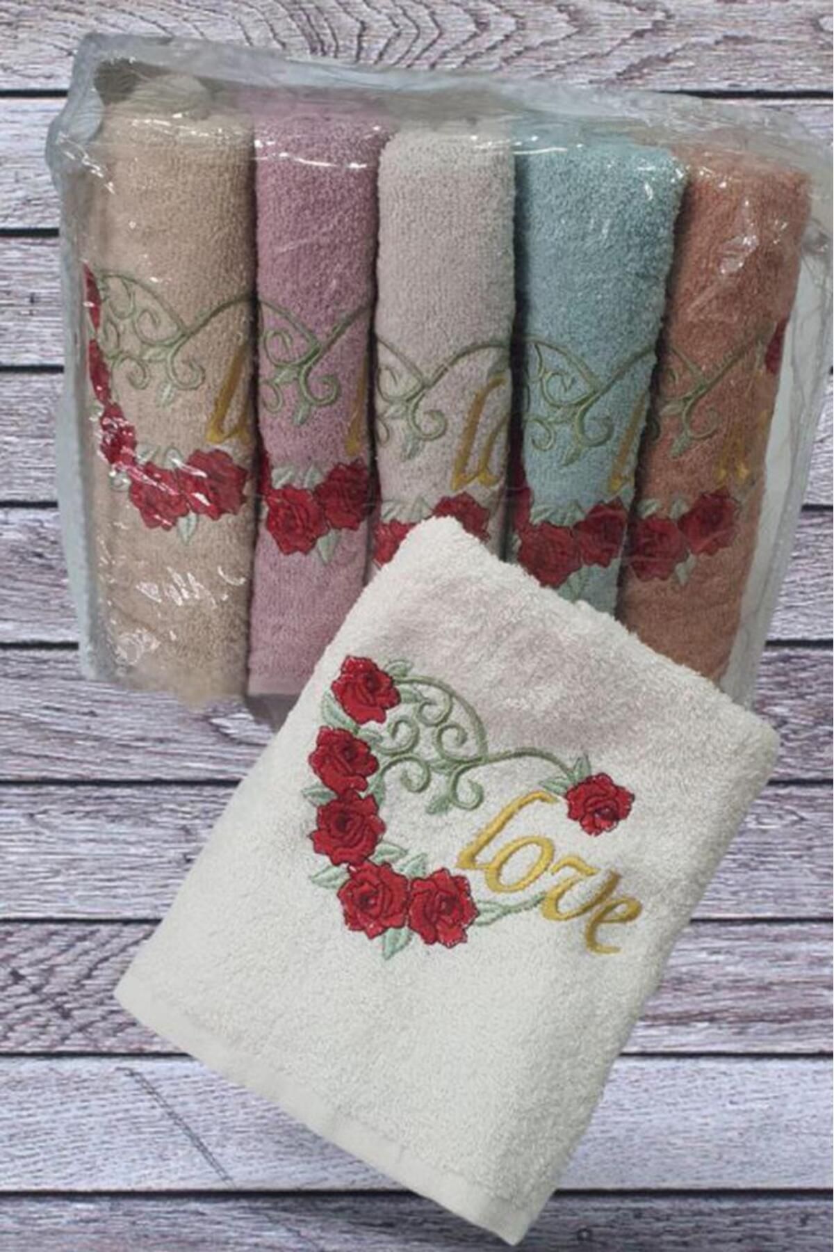 Çeyiz Diyarı Love Nakışlı 6 lı El Yüz Havlu Takımı - Fiyatı, Yorumları