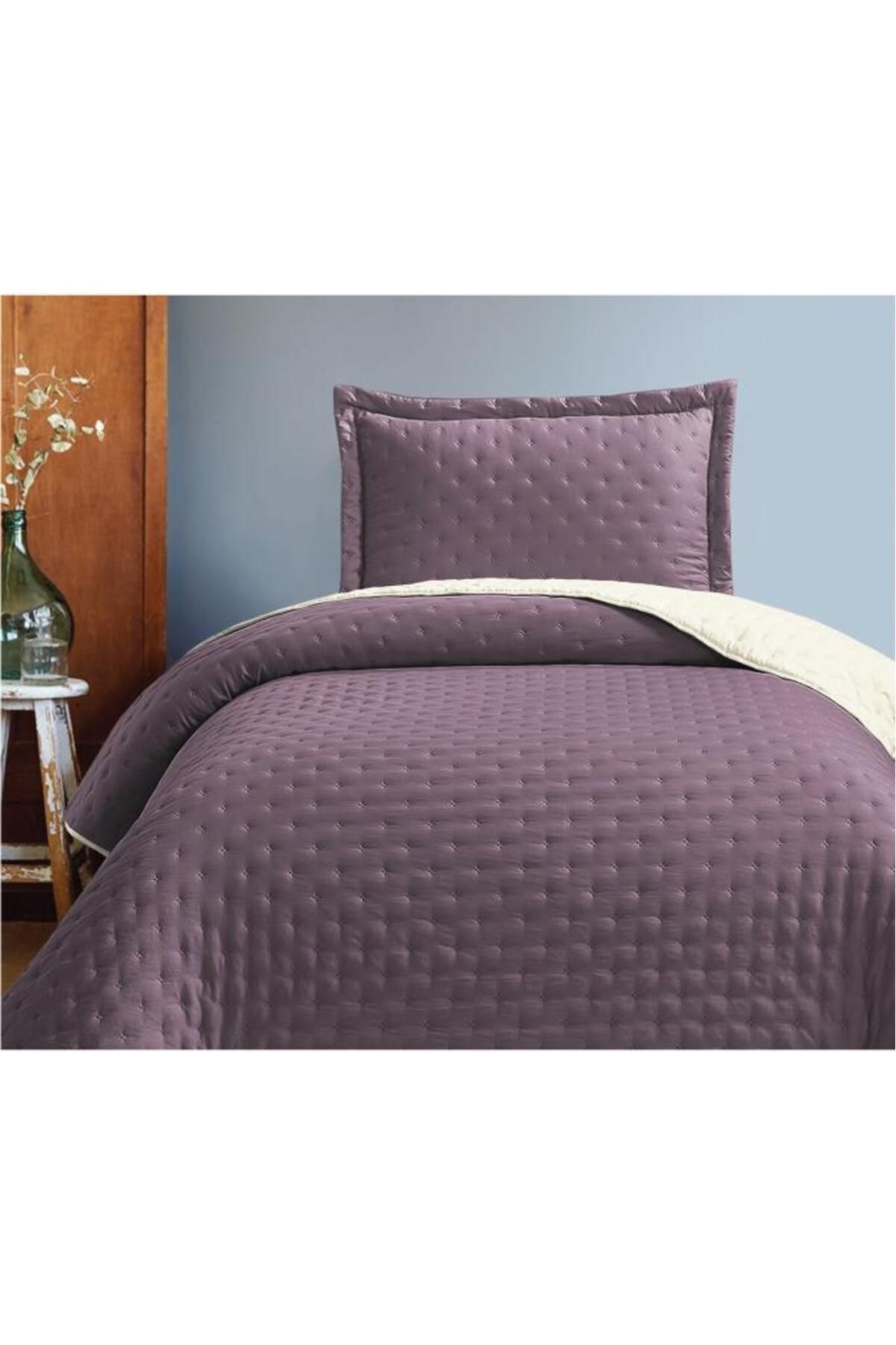 Çeyiz Diyarı-Soft Double Sided Single Bedspread Plum 2