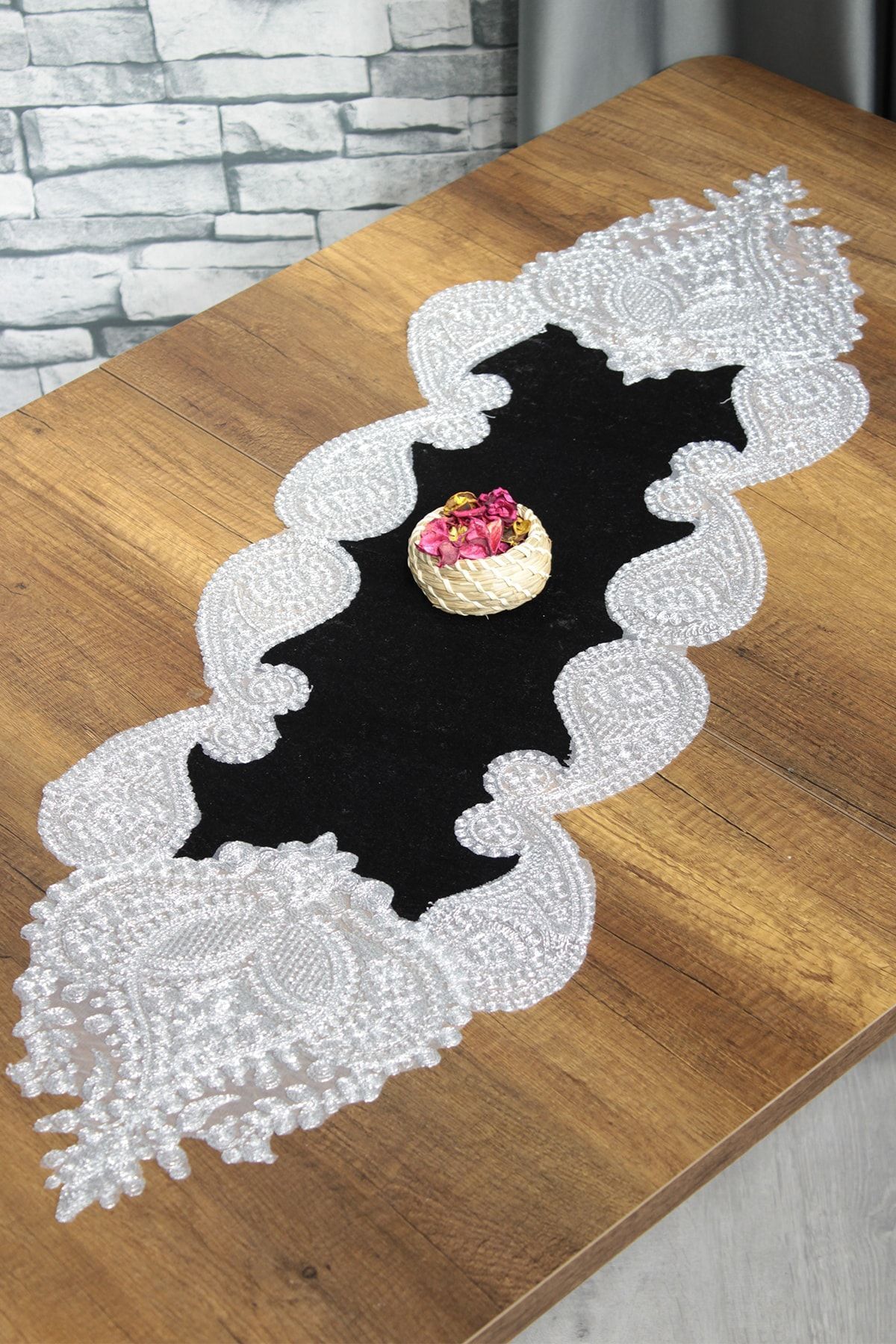 French Guipure Verna Velvet Runner - 8 Colors
