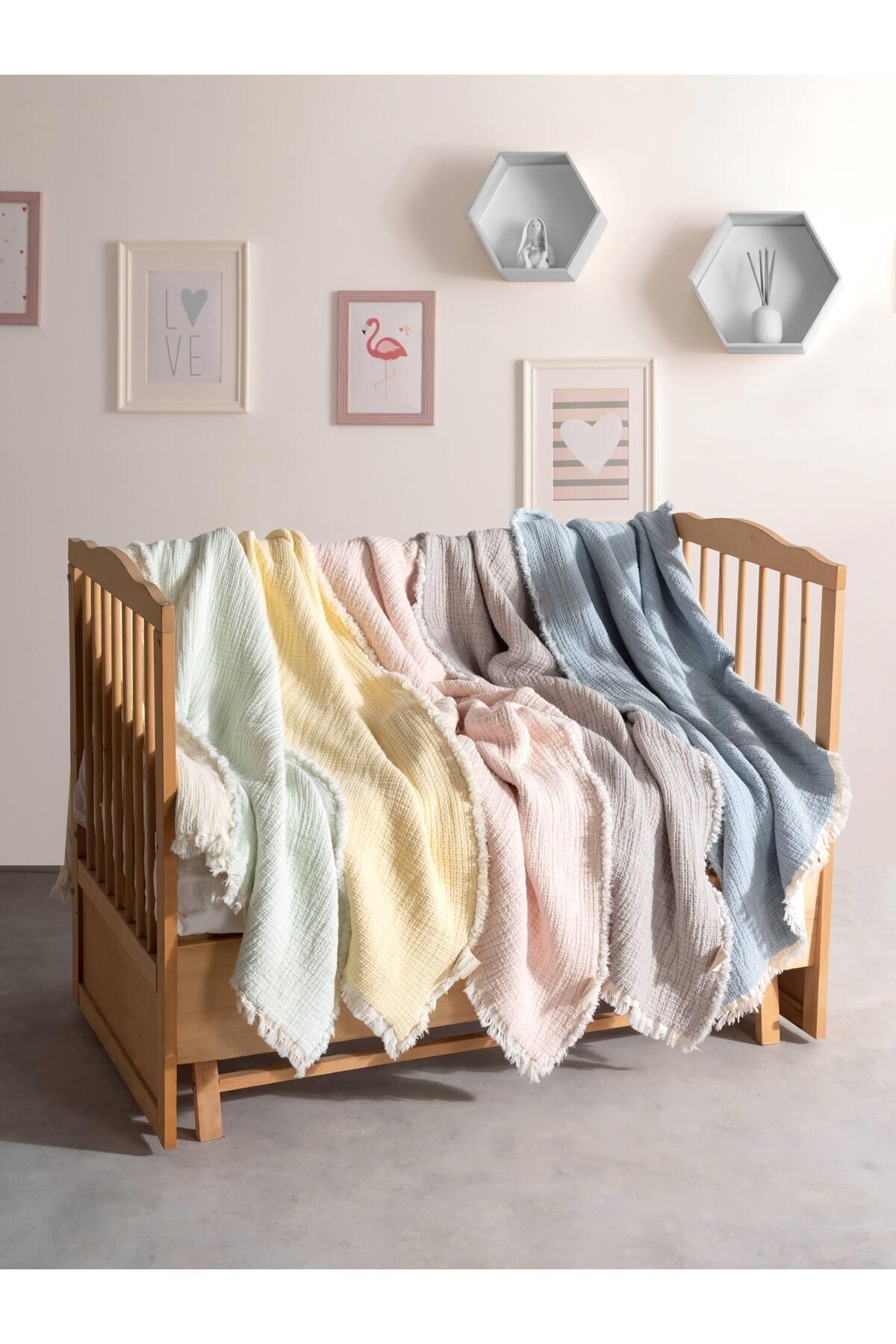 MYLASA HOME Kosha Serisi Müslin Pudra Bebek Yorganı 100 X 150cm fotoğrafı 3 (önizleme)
