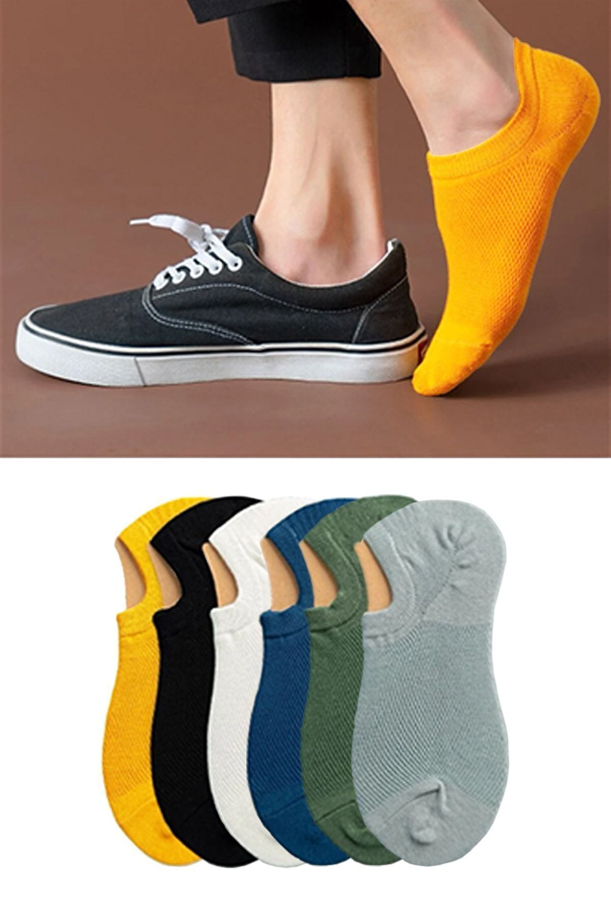 Unisex 6-Piece Invisible Sneaker Socks