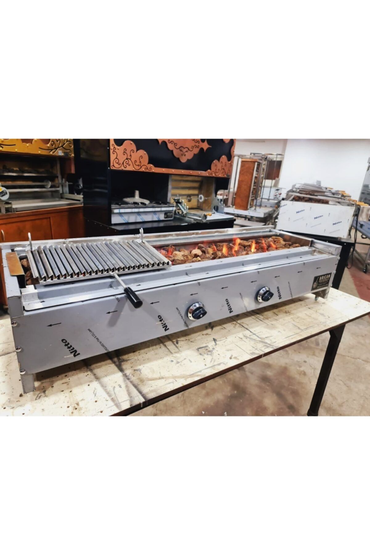Gazlı Lav Taşlı Izgara Şiş Kebap Ocağı 150 Cm 2