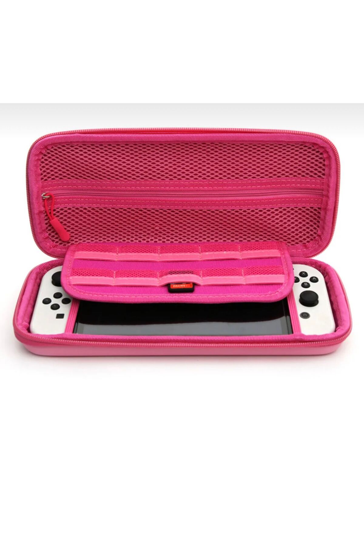 Nintendo Switch/Switch OLED Uyumlu Saklama Kutusu Koruyucu Taşıma Çantası Seyahat Çantası Pembe 4