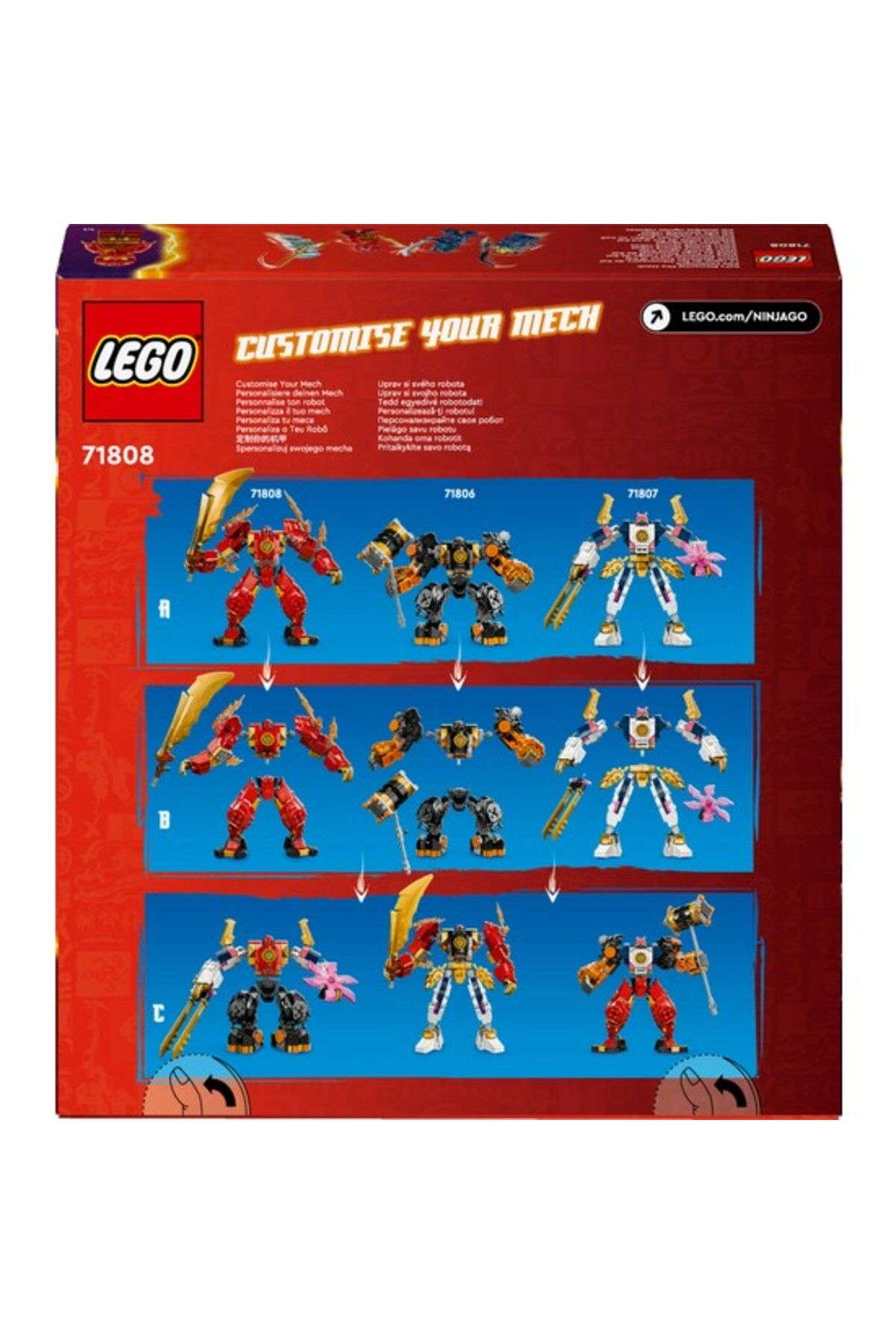 sommeow-® نينجاجو® كاي#Nin Fire Element Robot 71808 - شخصية النينجا المتداخلة للأطفال من سن 7 سنوات فما فوق 6