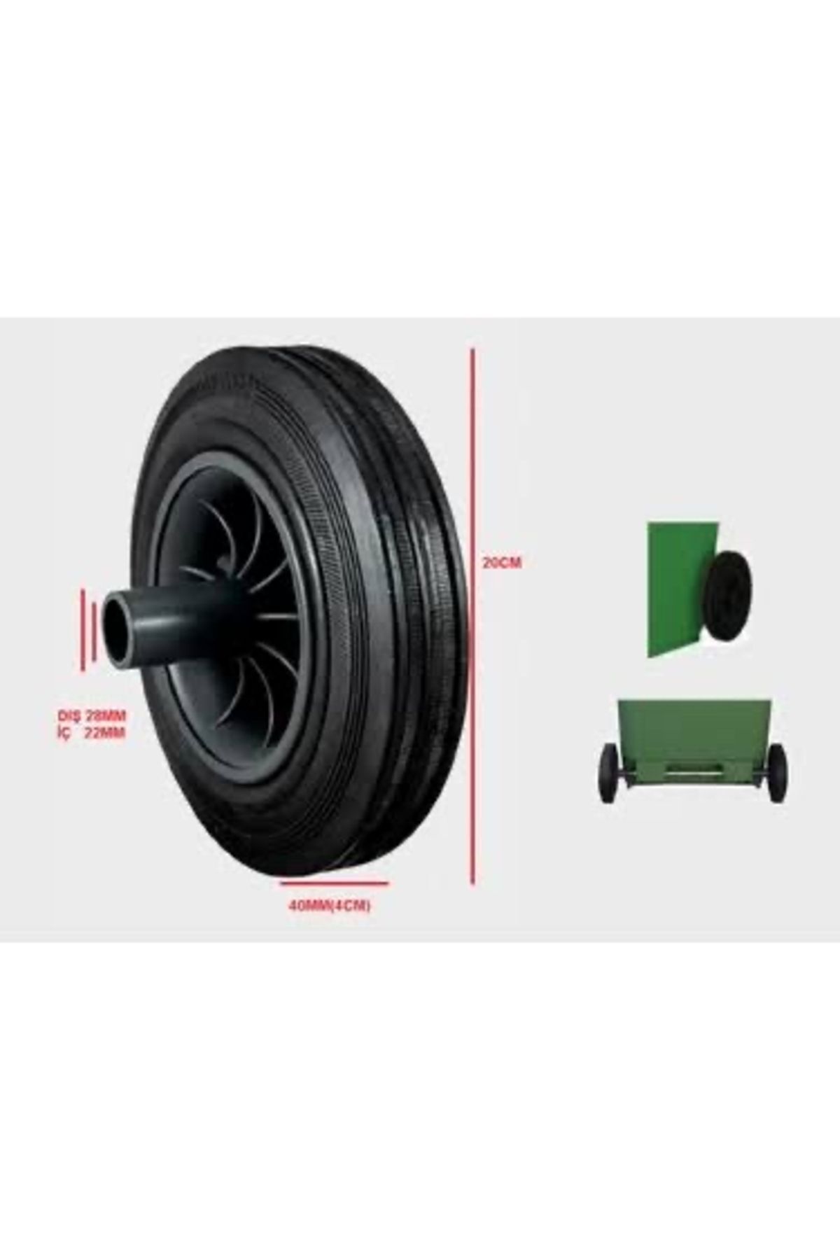 Sağlam Çöp Arabası Tekerleği 120L-240L Uyumlu